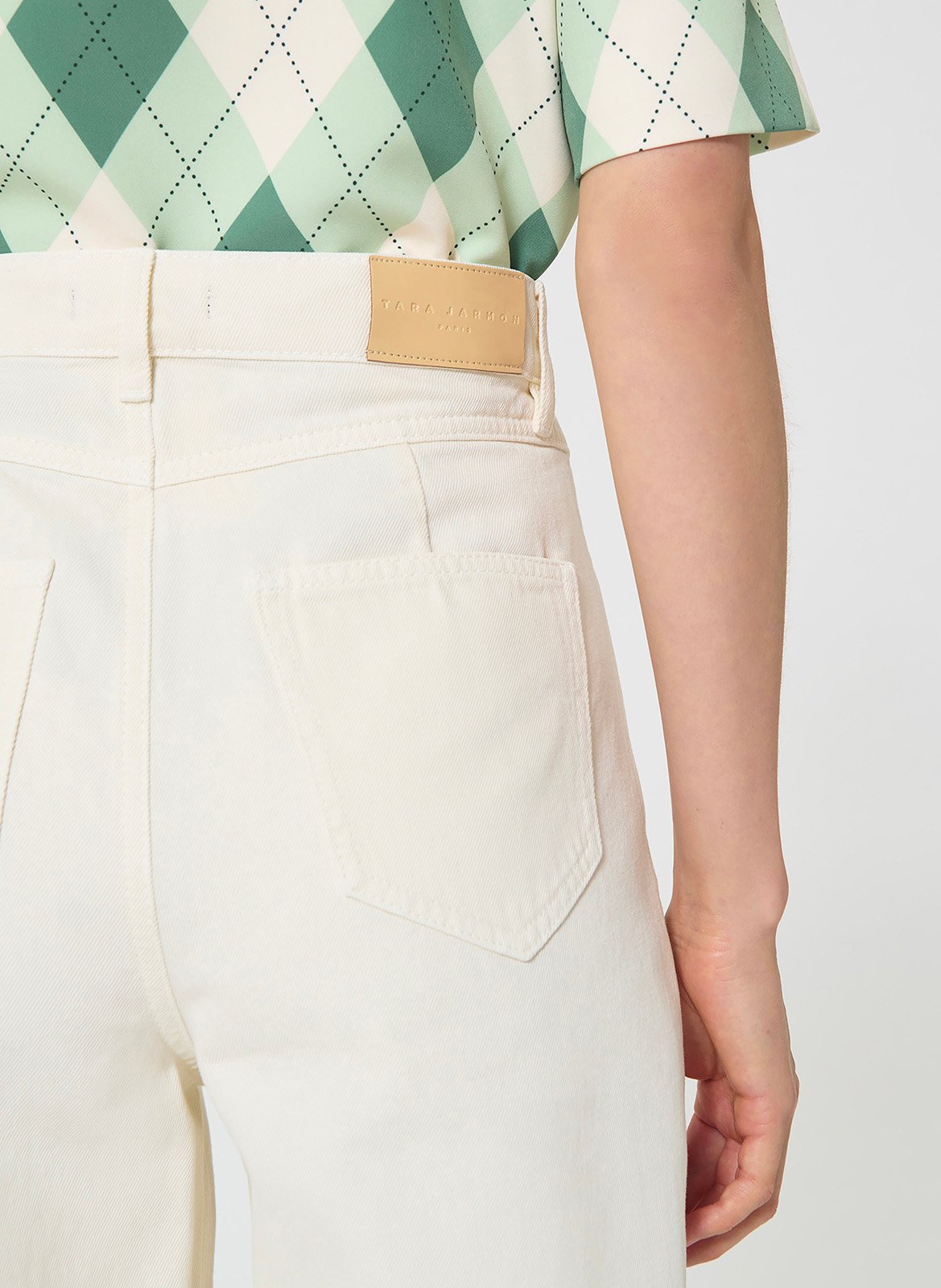 Jean mom taille haute uni TARA JARMON Blanc