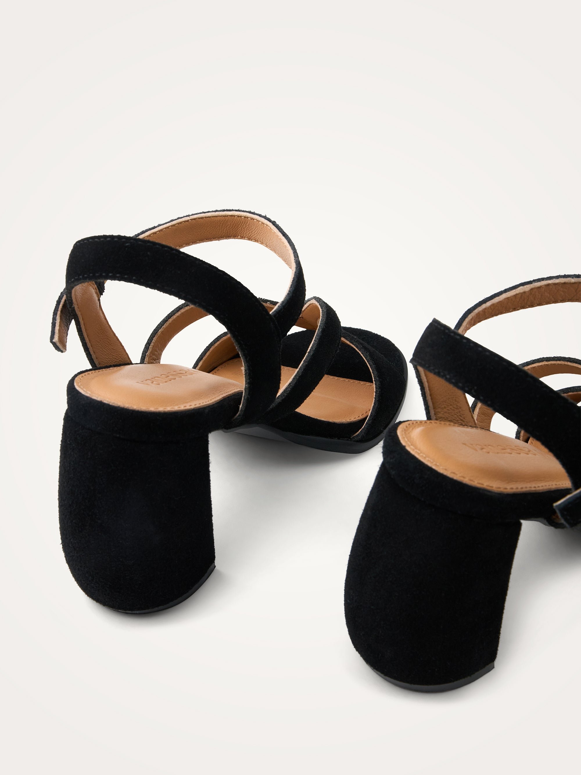 Leather sandals with ankle strap and demi-lune heel. VANESSA WU Black