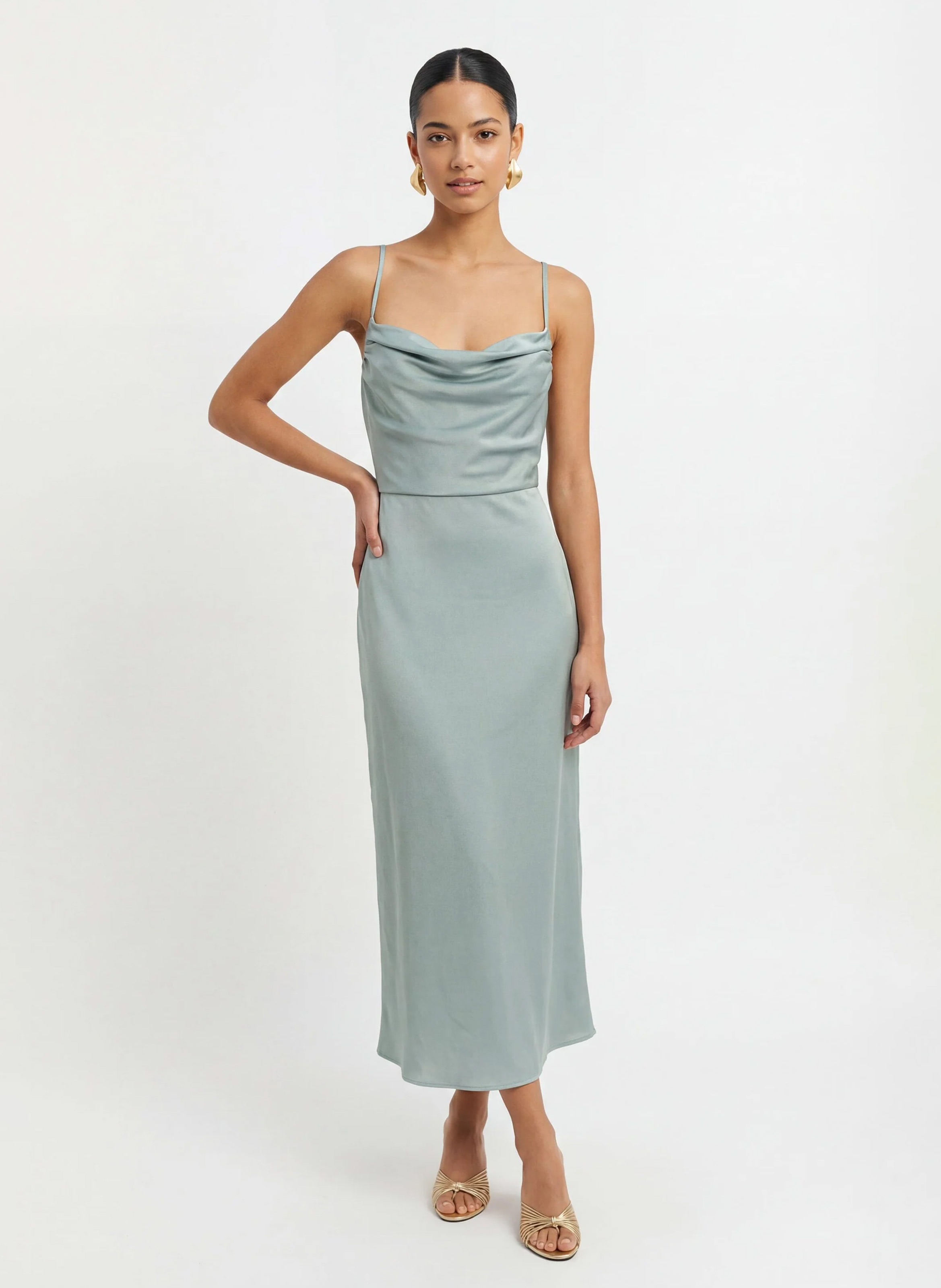 Robe longue encolure benitier  KOOKAI Vert