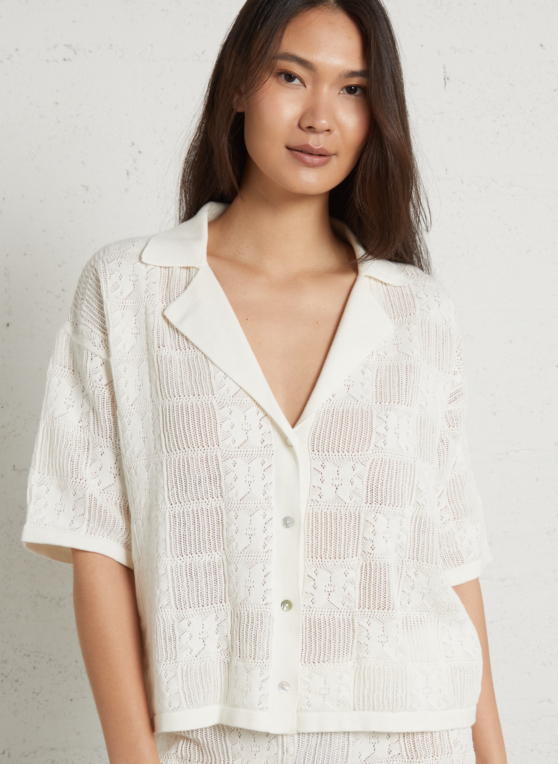 Blazer top van katoen LA NOUVELLE Wit