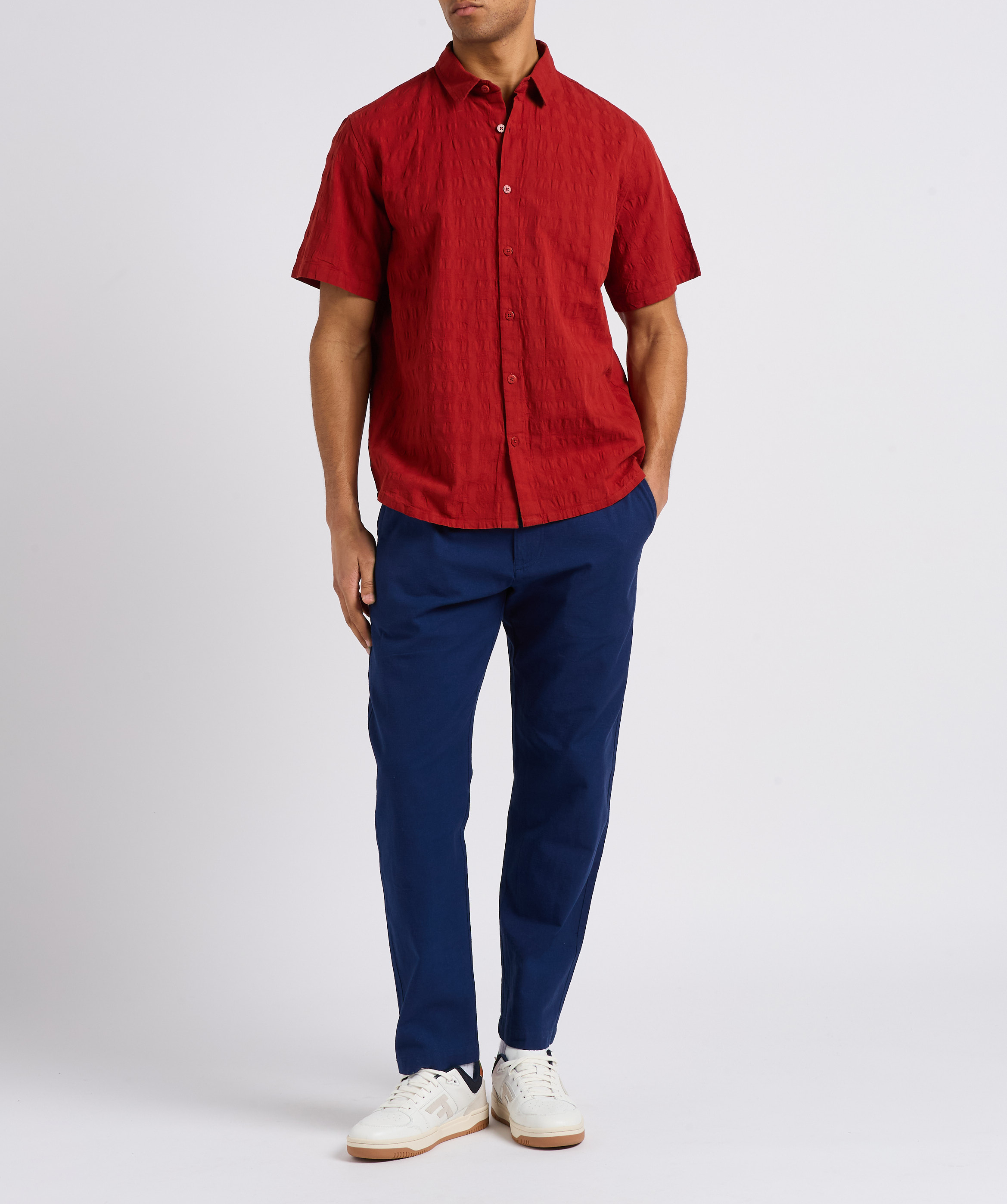 Chemise col classique en coton bio THINKING MU Orange