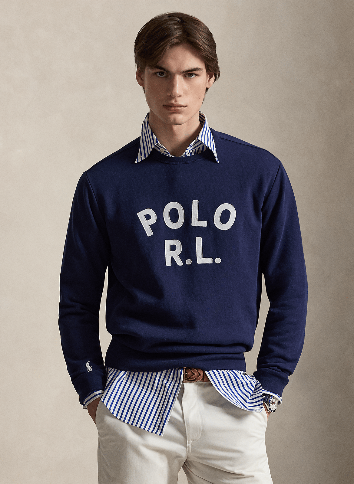 Straight-cut cotton-blend sweater with round neck POLO RALPH LAUREN