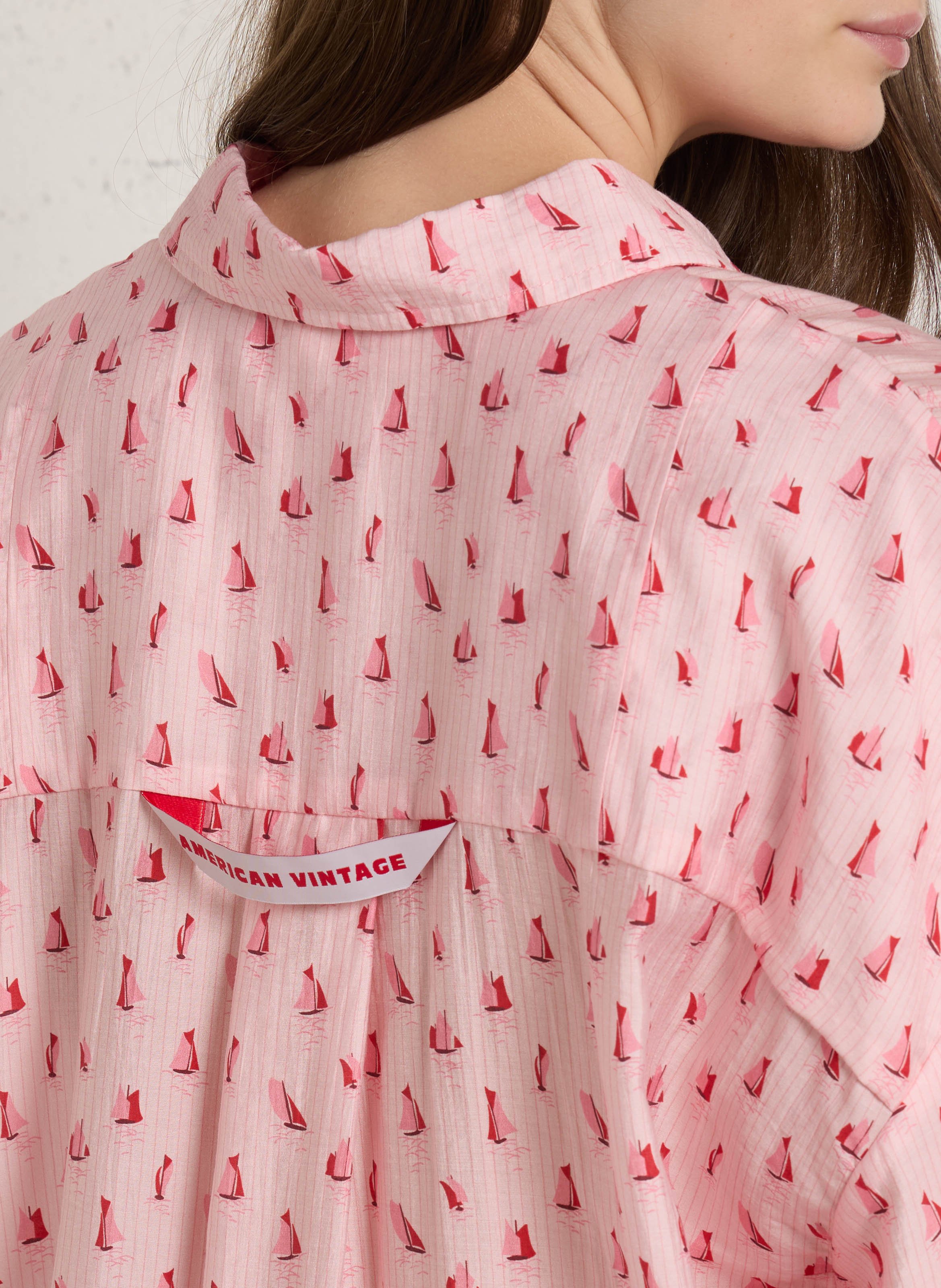 Chemise ample à rayures AMERICAN VINTAGE Rose