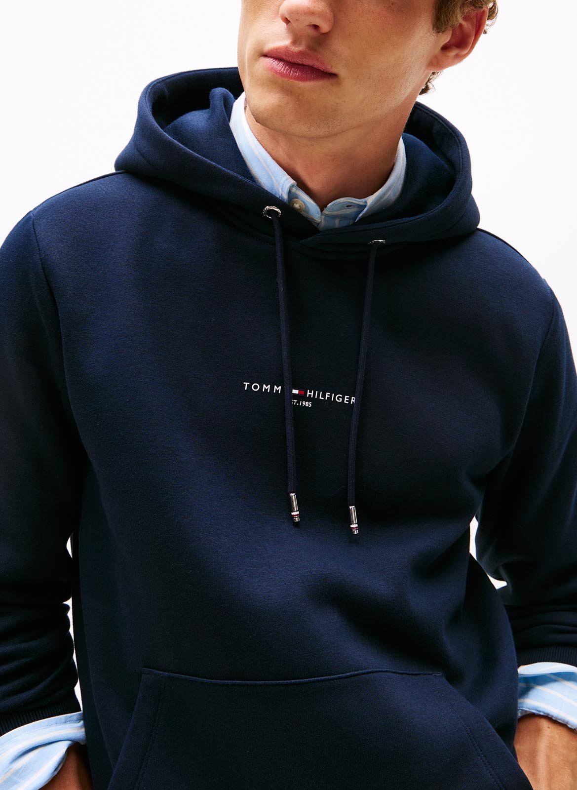 Straight-fit organic cotton-blend sweatshirt TOMMY HILFIGER Blue