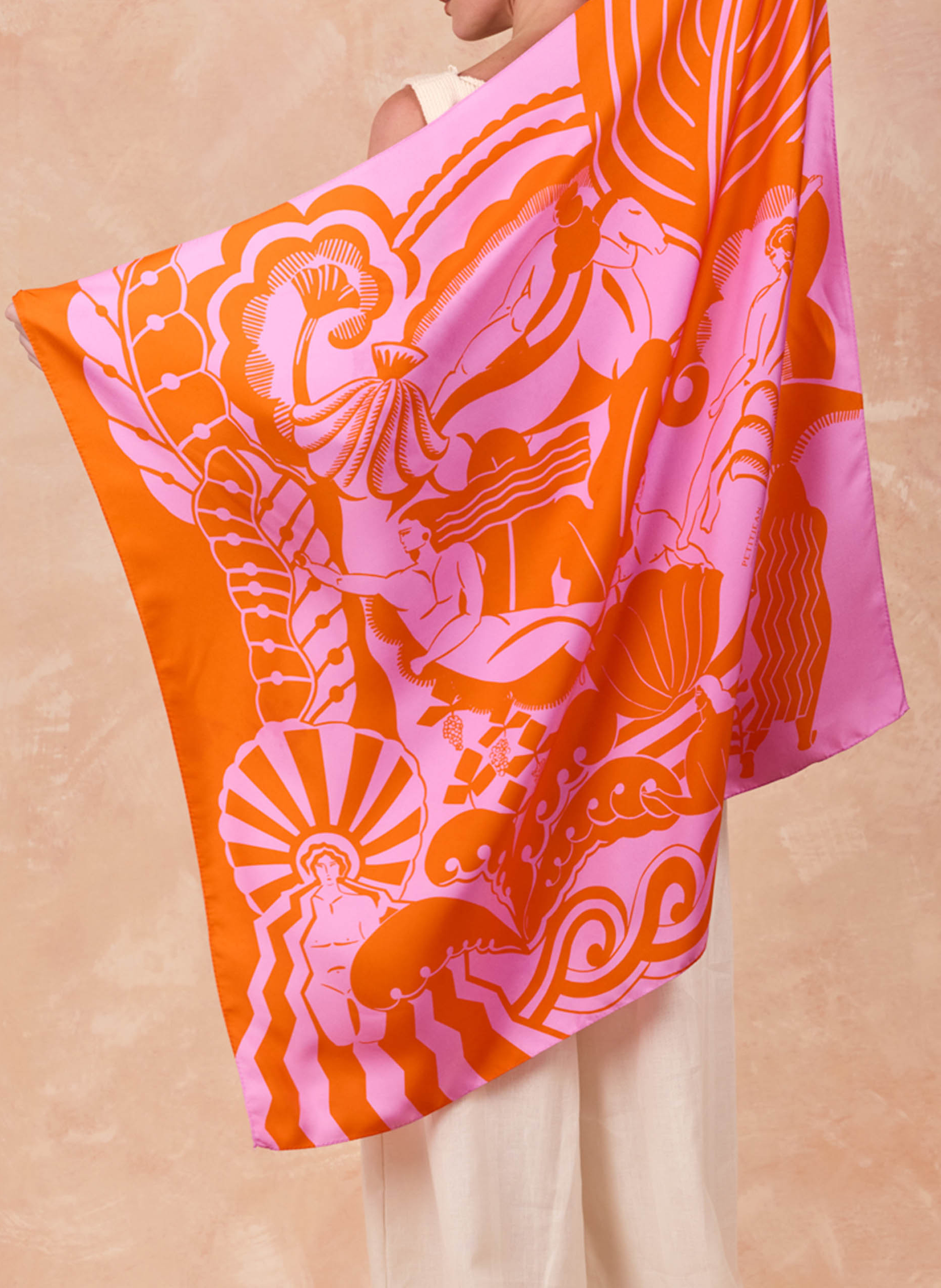 Azèque - Seidenfoulard PETITJEAN PARIS Blau