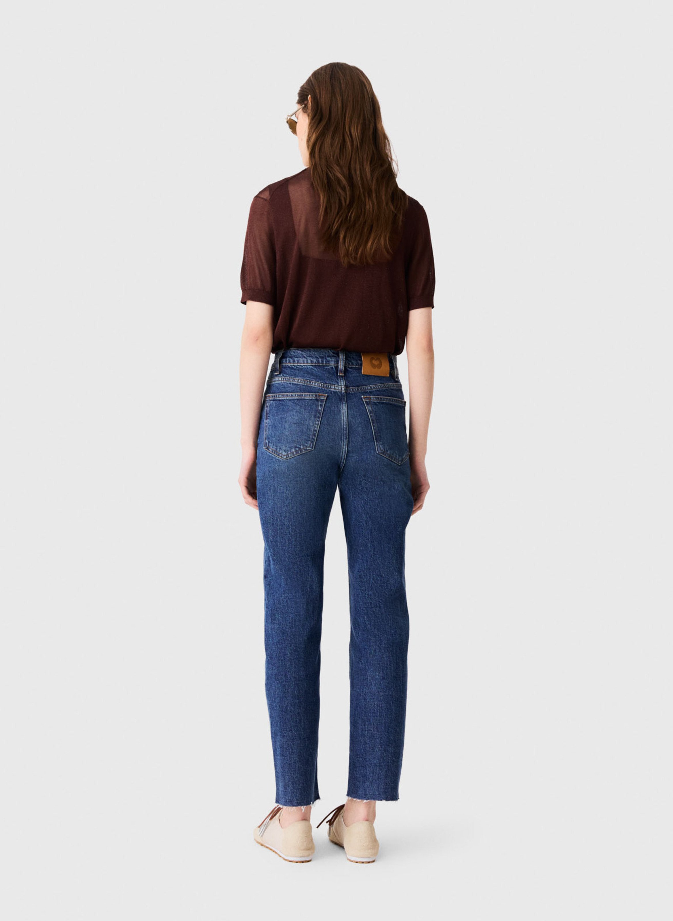 Straight-fit jeans van katoenmix MAJE Blauw