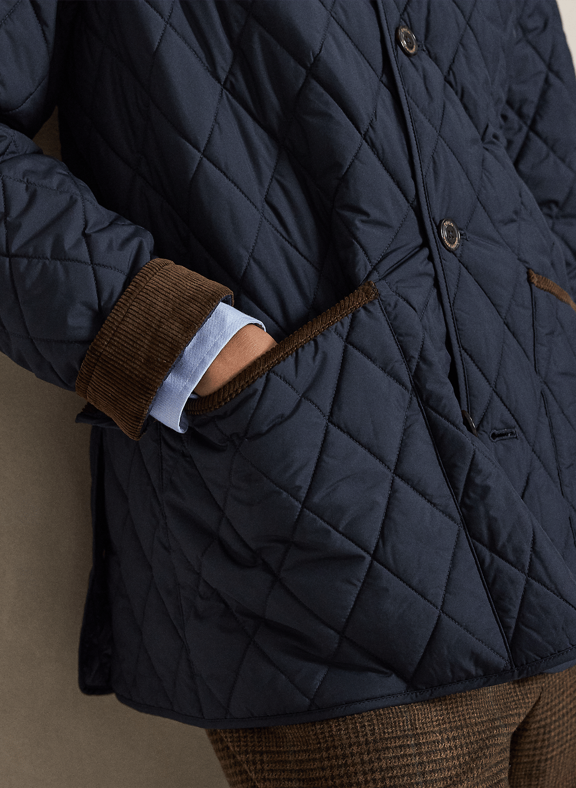 Veste droite col velours POLO RALPH LAUREN Bleu