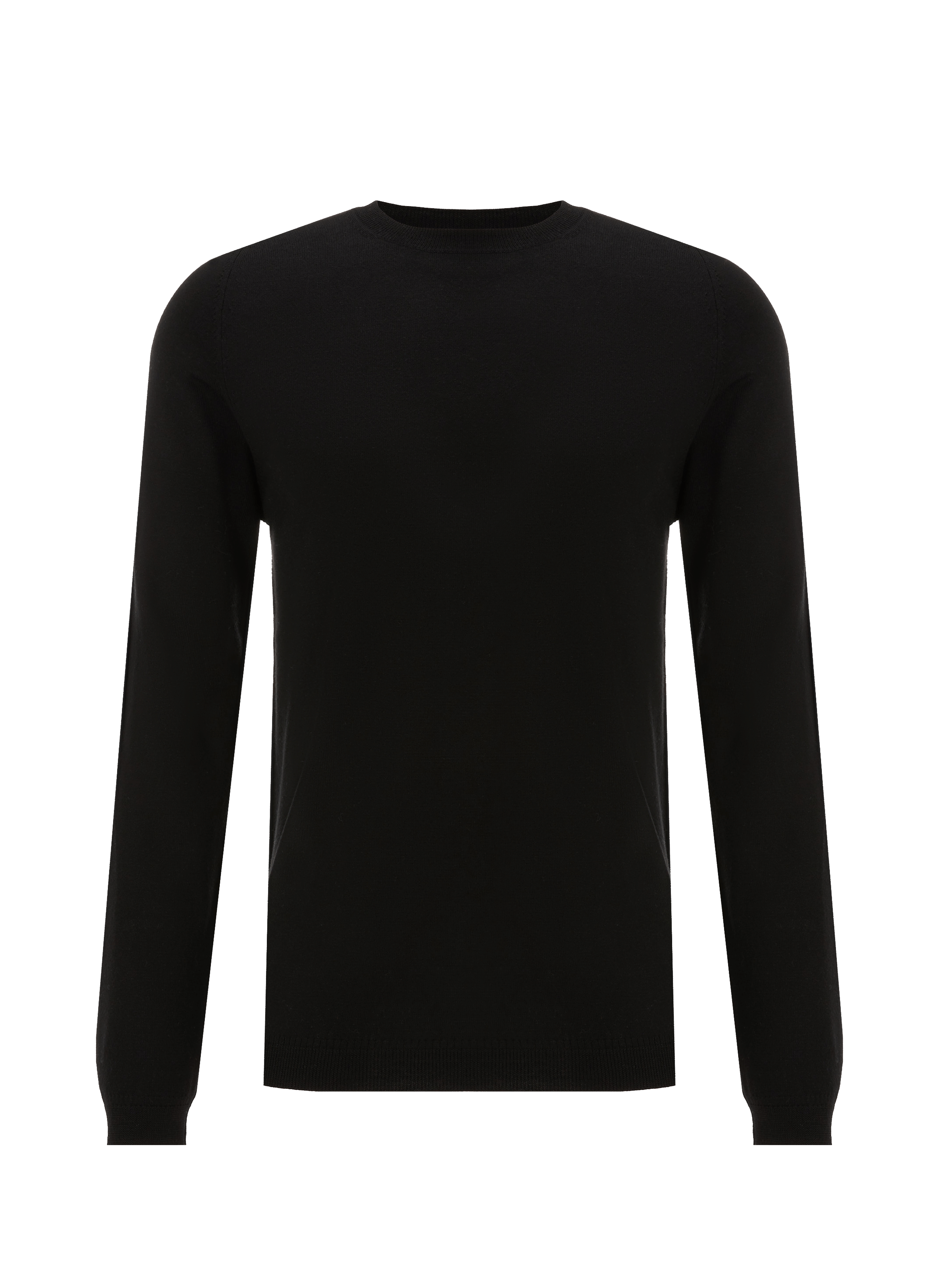 Pull col rond en laine mérinos AU PRINTEMPS PARIS Noir