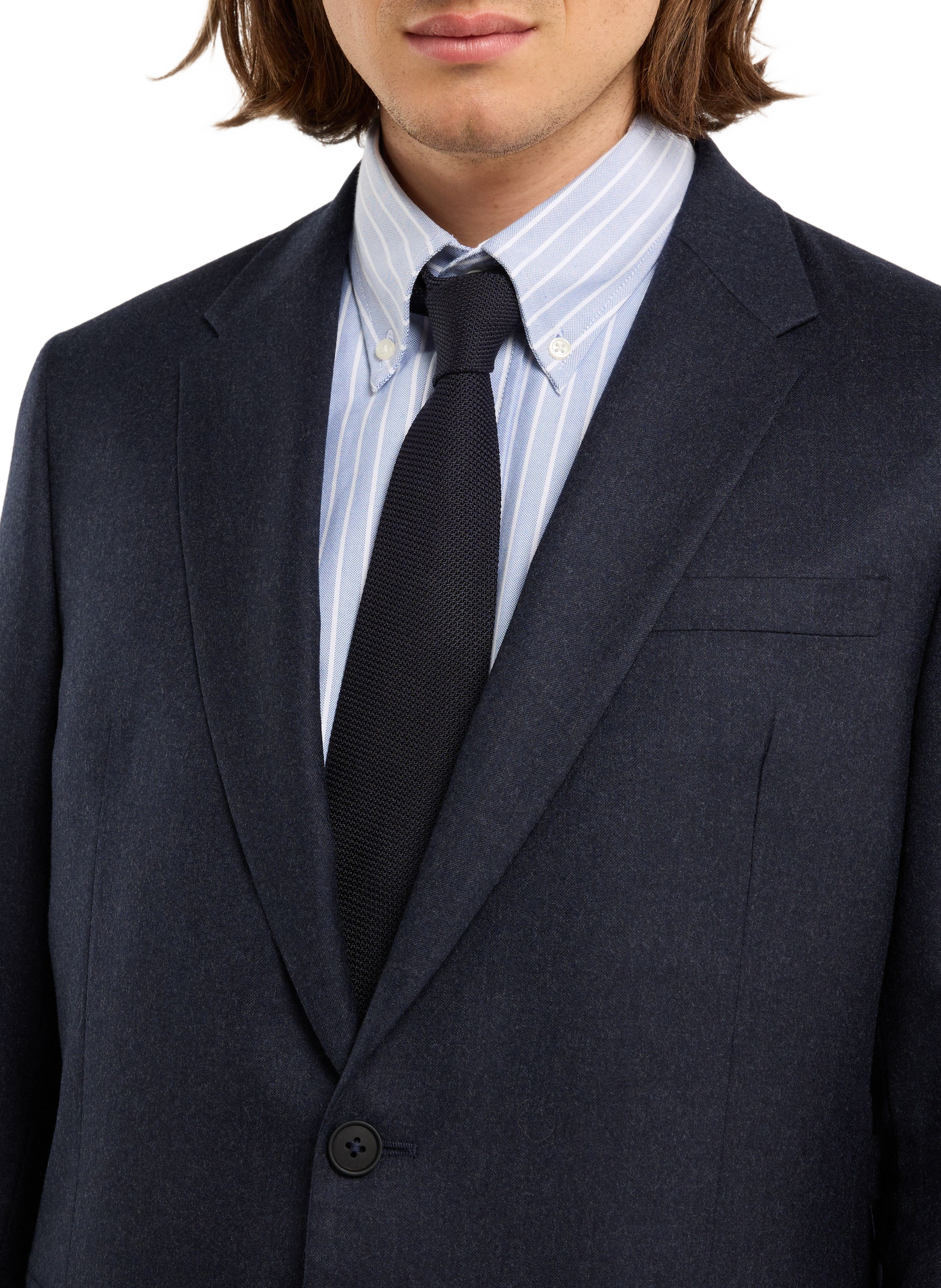 Solid Wool Suit Jacket SAISON 1865 Blue
