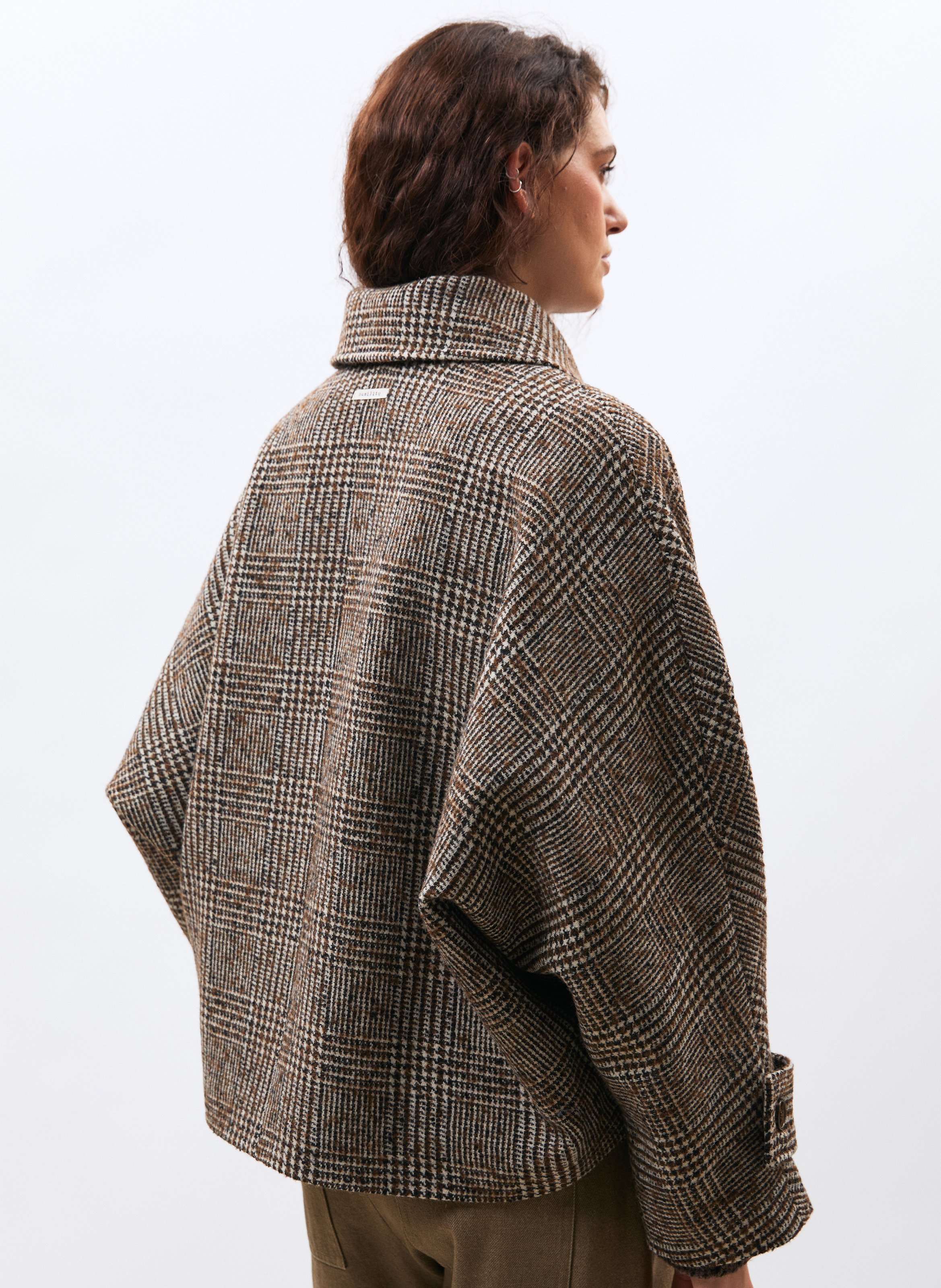 Wool-blend jacket with classic collar HUMILITY Brown