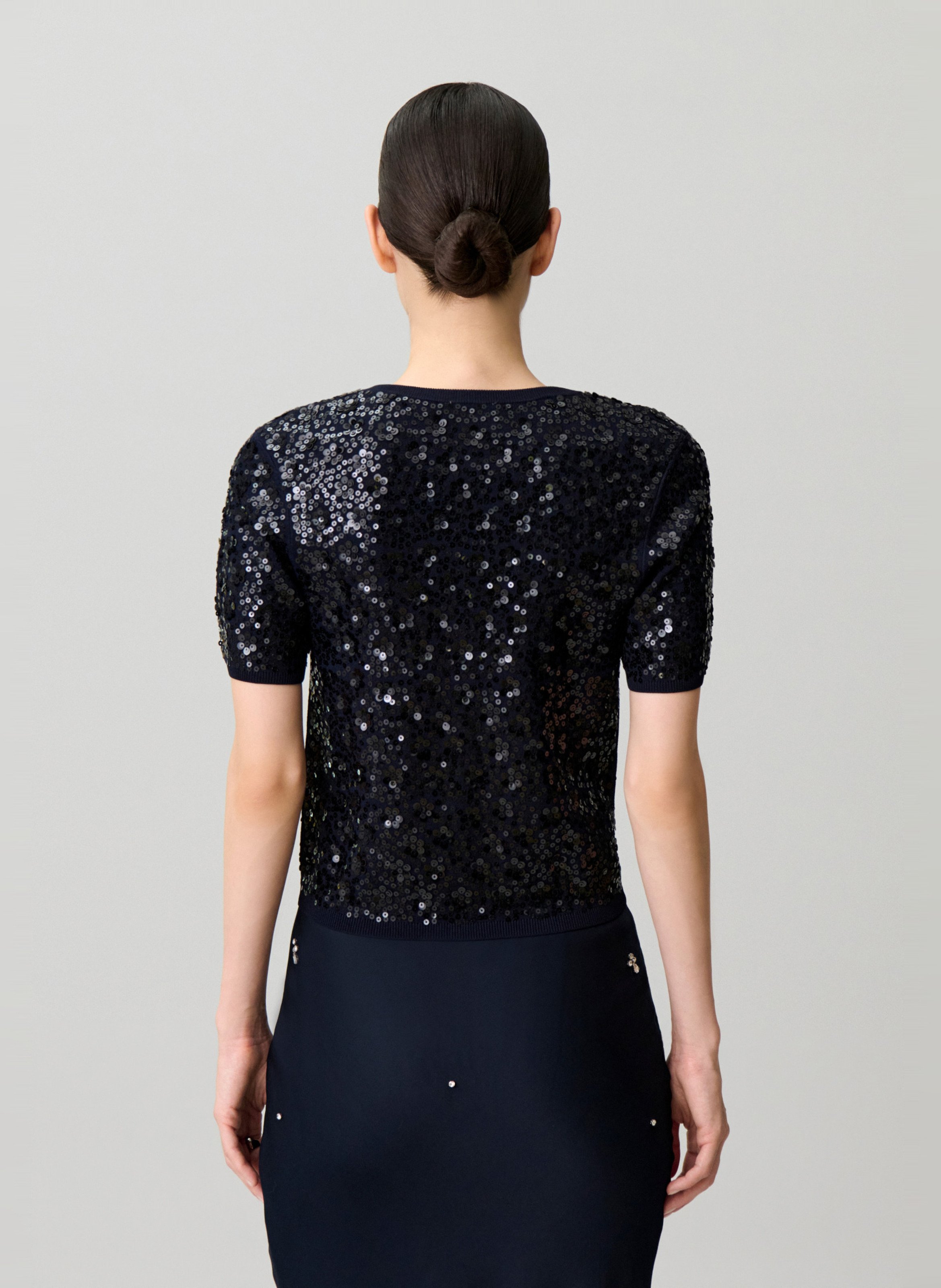 Gilet manches courtes à sequins CLAUDIE PIERLOT Bleu