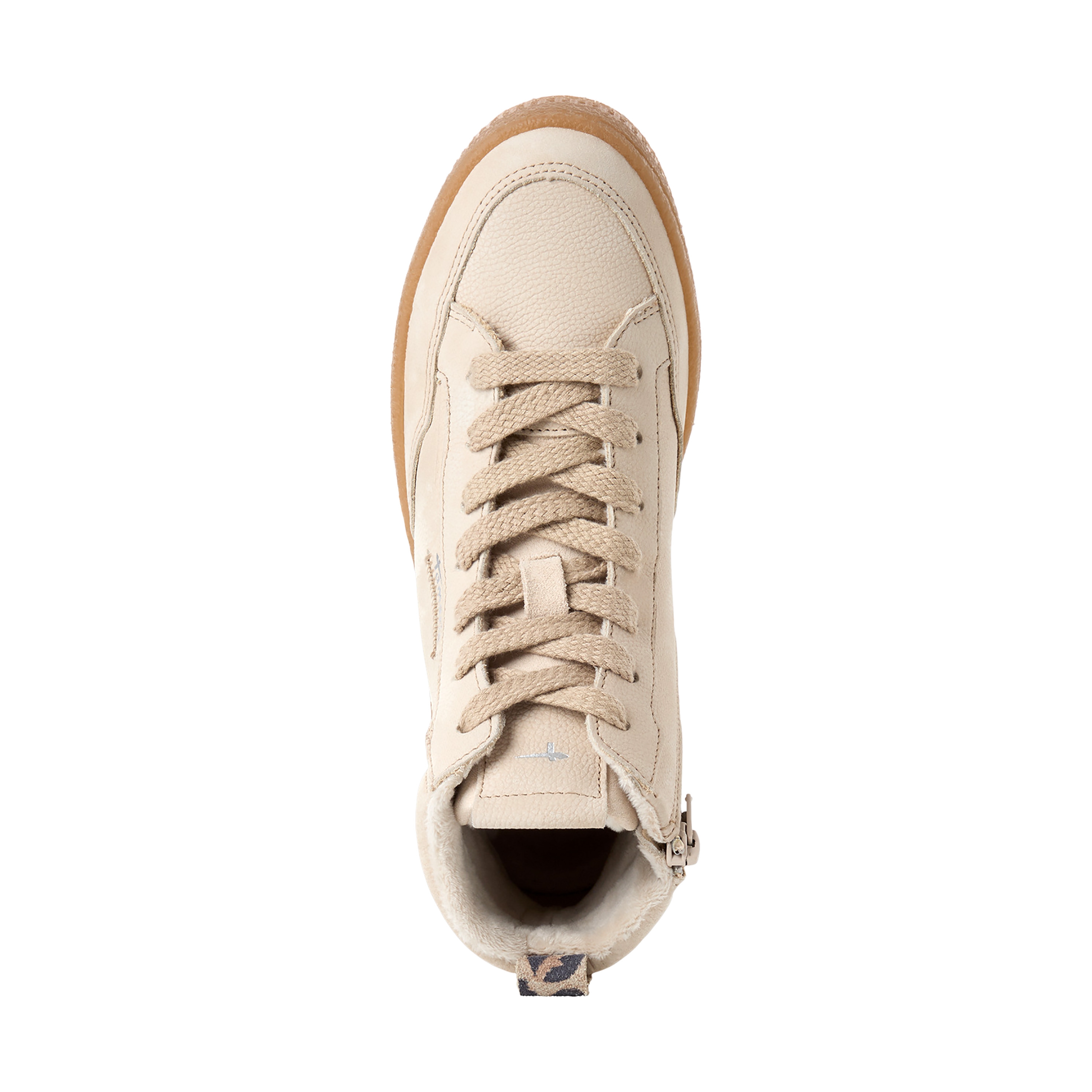 High-top leather sneakers TAMARIS Beige
