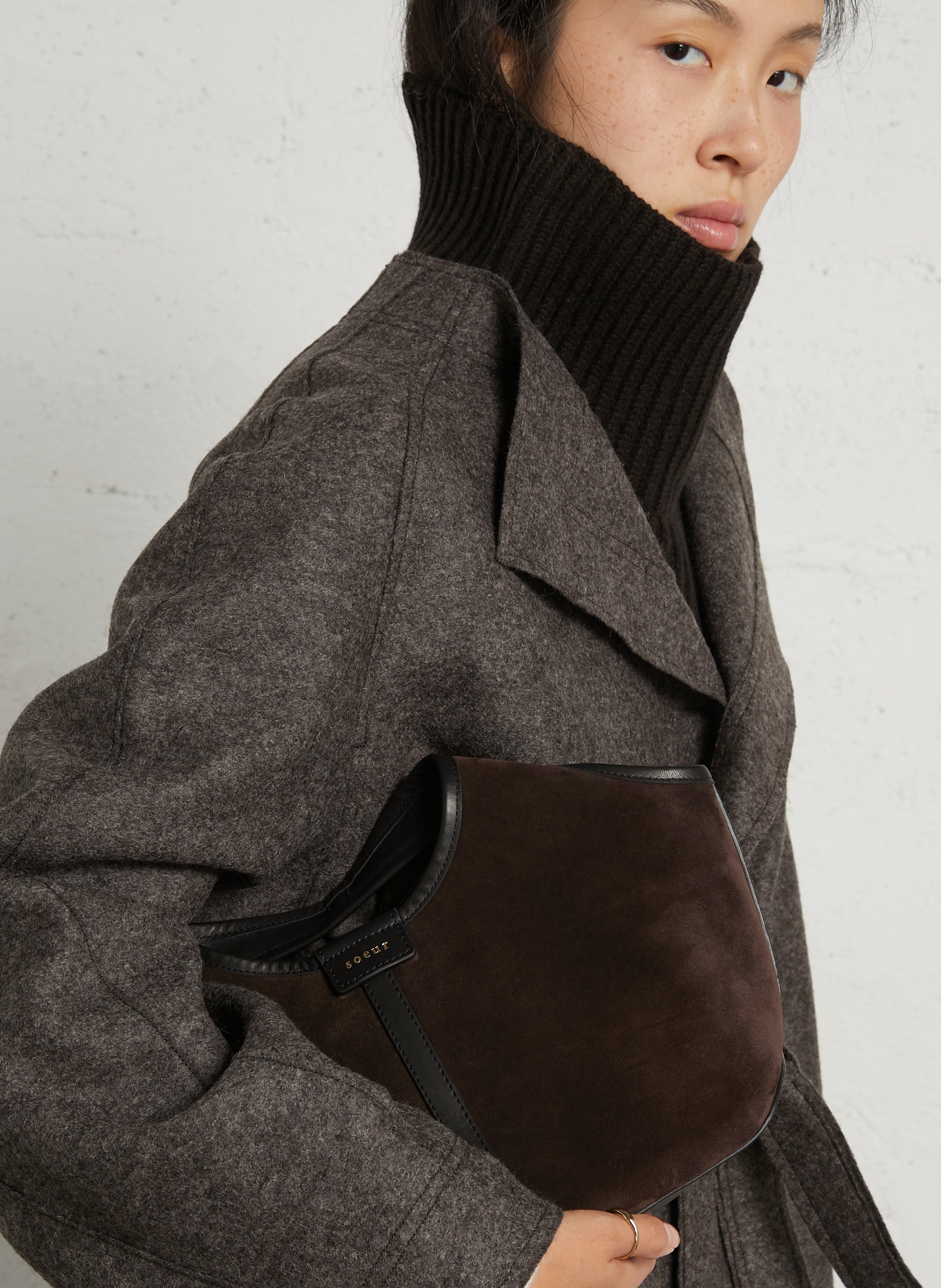 Sac à main en cuir SOEUR Marron