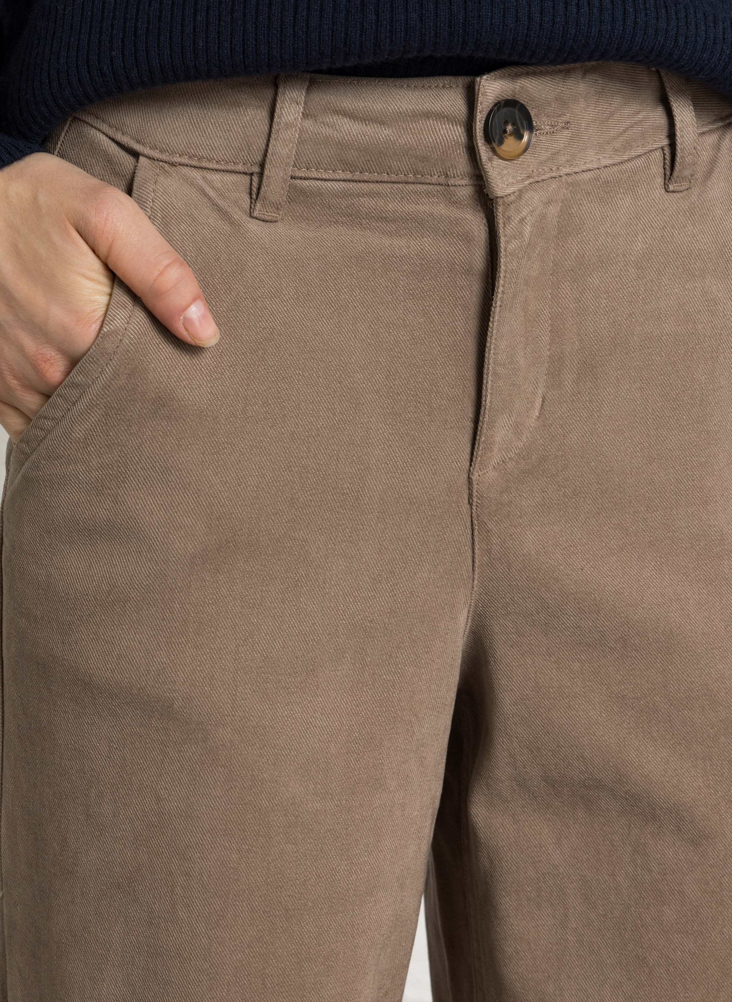 Pantalon large taille haute  SUD EXPRESS Beige
