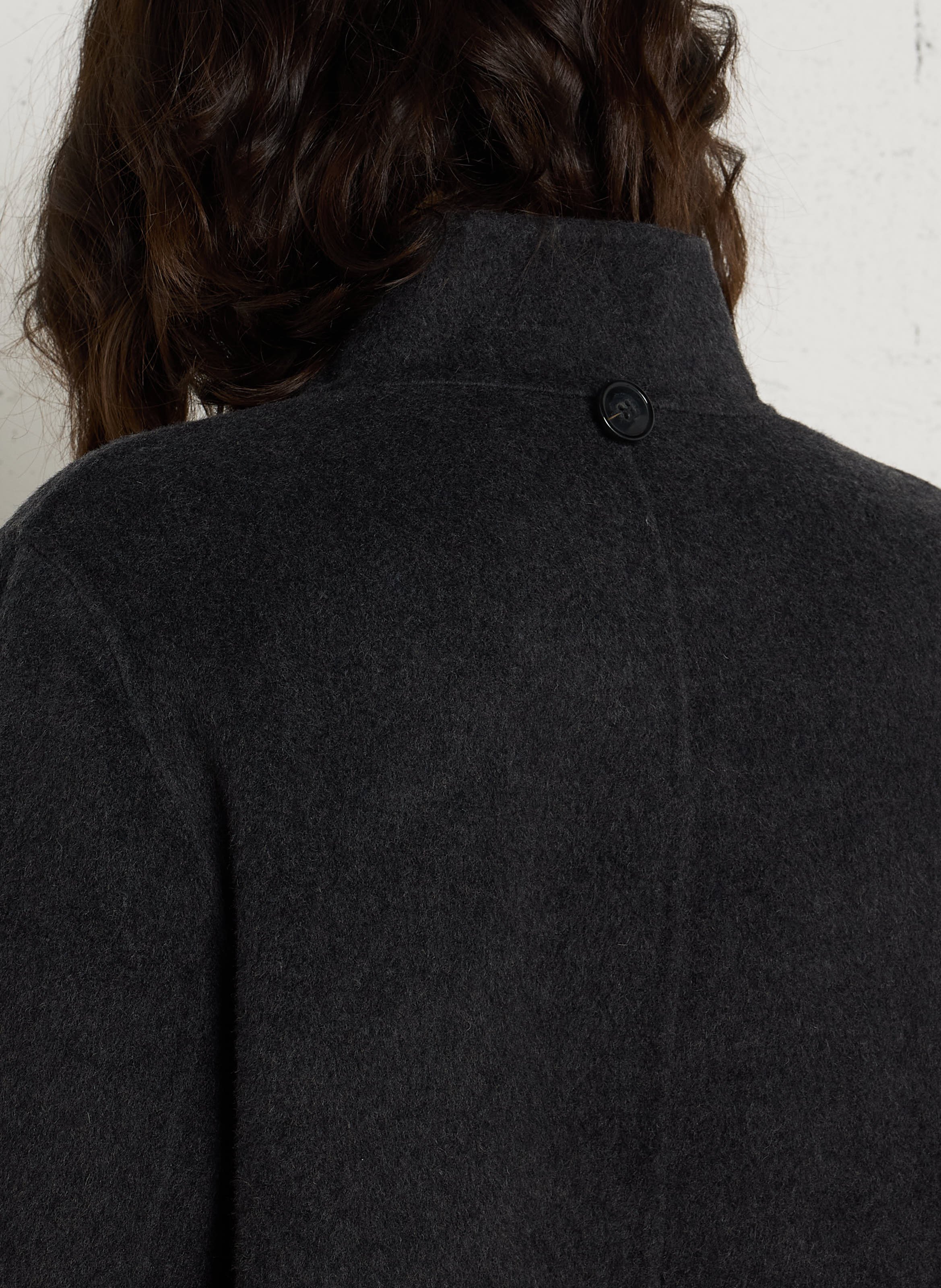Manteau long oversize en laine mélangée DES PETITS HAUTS Gris