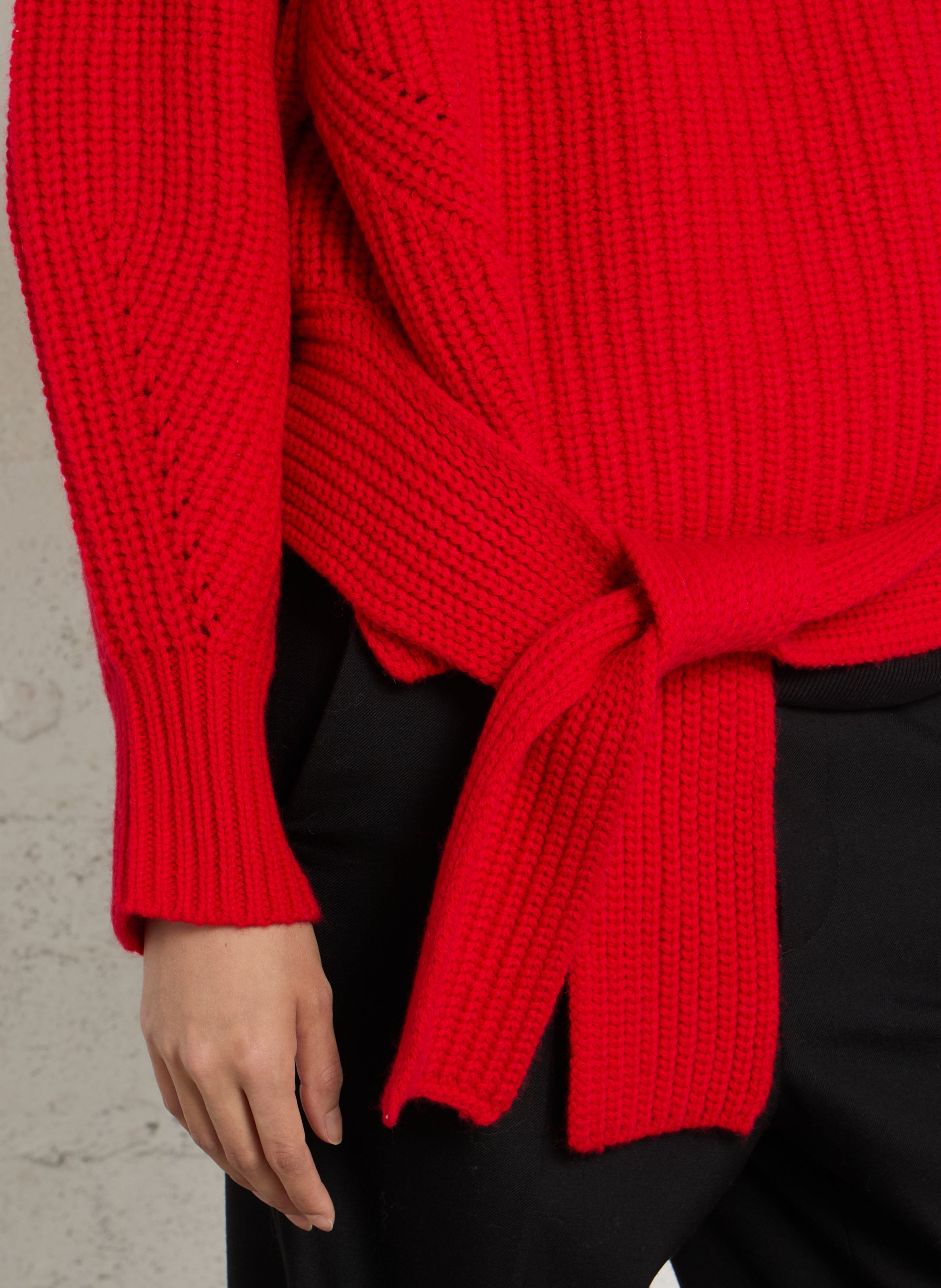 Pull col rond en laine BERENICE Rouge