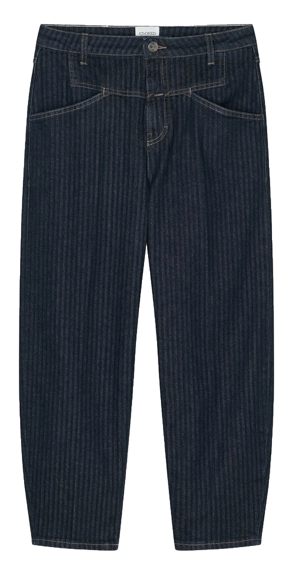 Jean large rayé en coton mélangé CLOSED Bleu