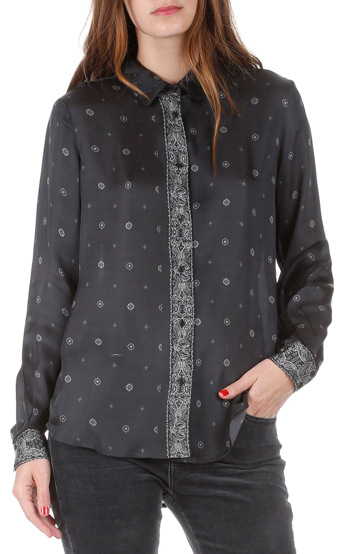 Raja bandana-print satin shirt SWILDENS Black