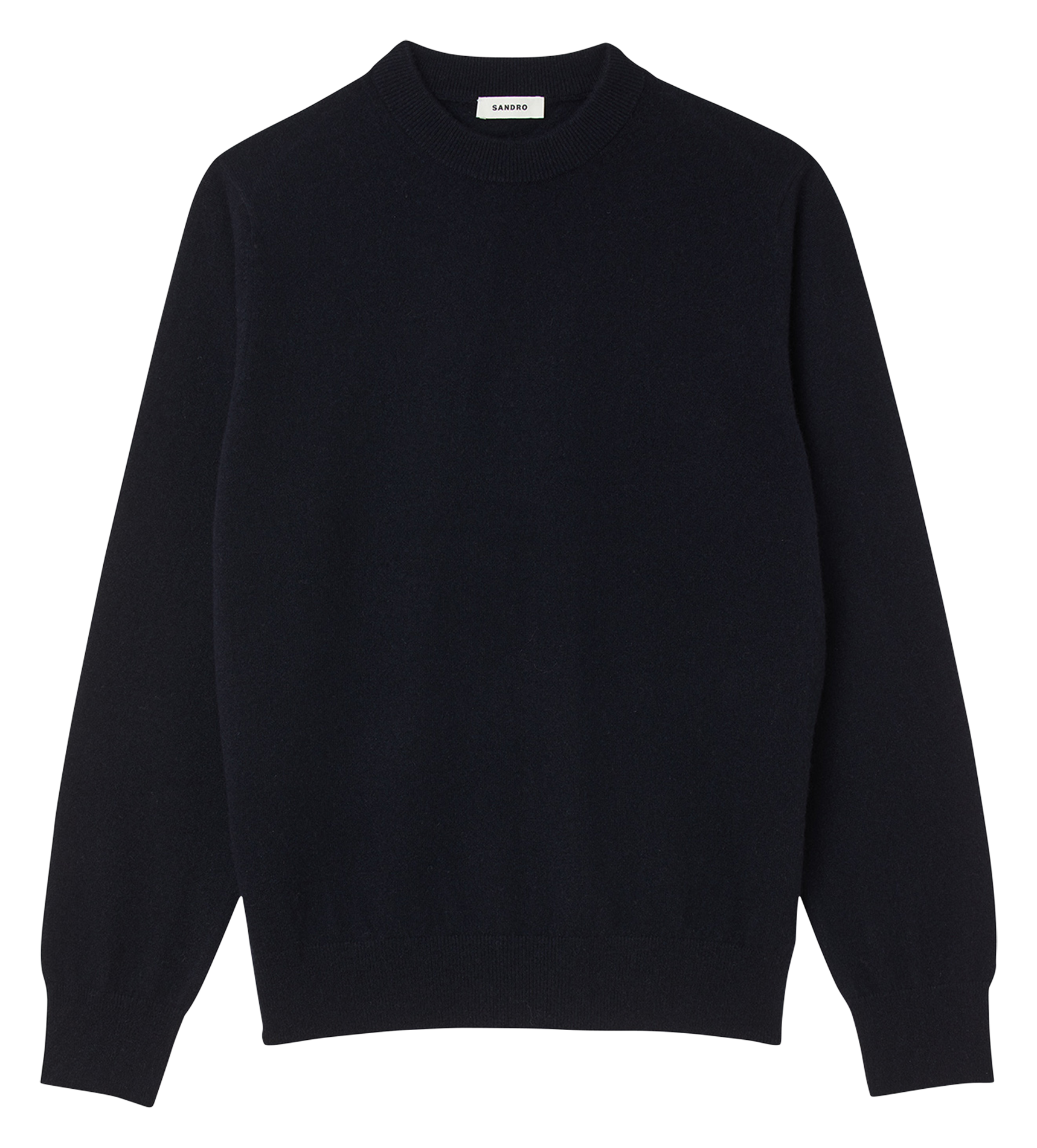 Pull col rond regular-fit en cachemire SANDRO Bleu