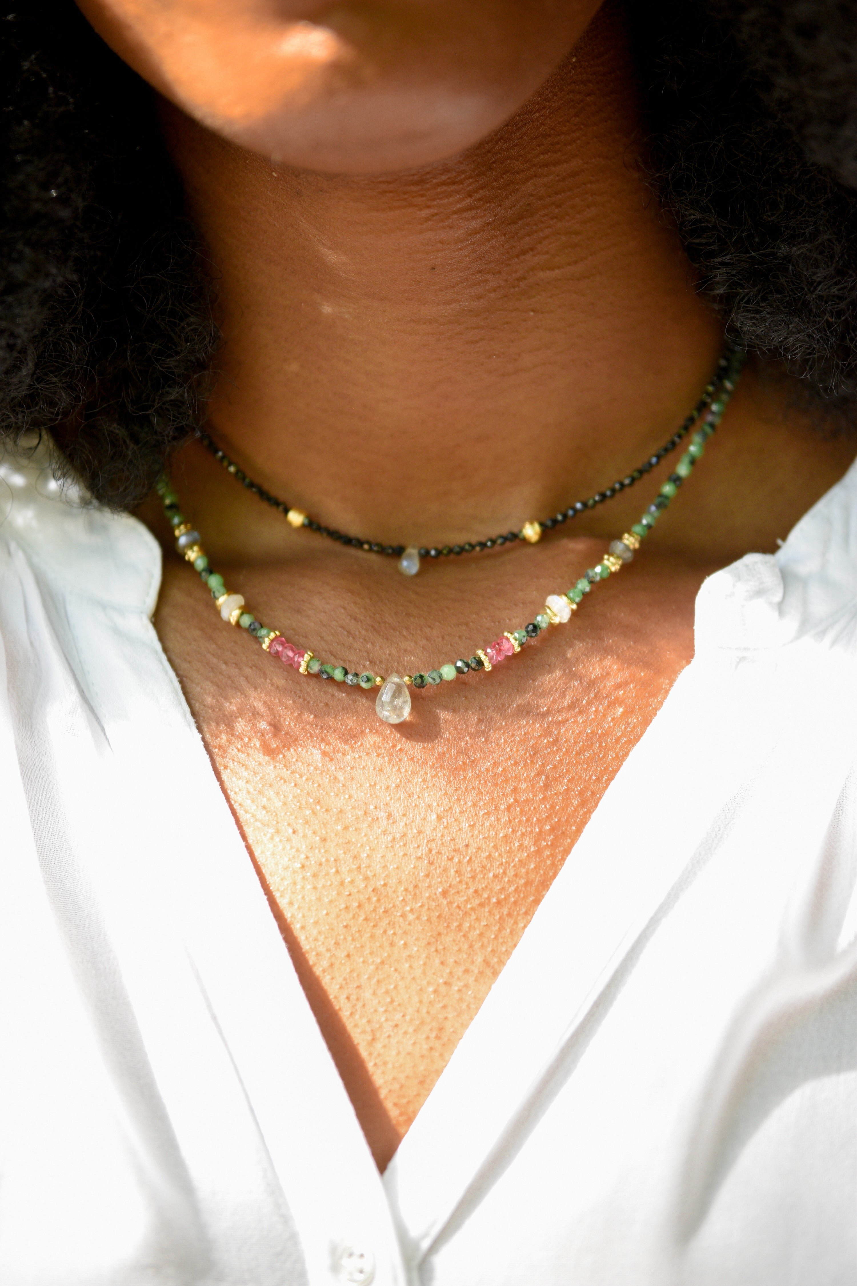 Spinel necklace GINANDGER Black