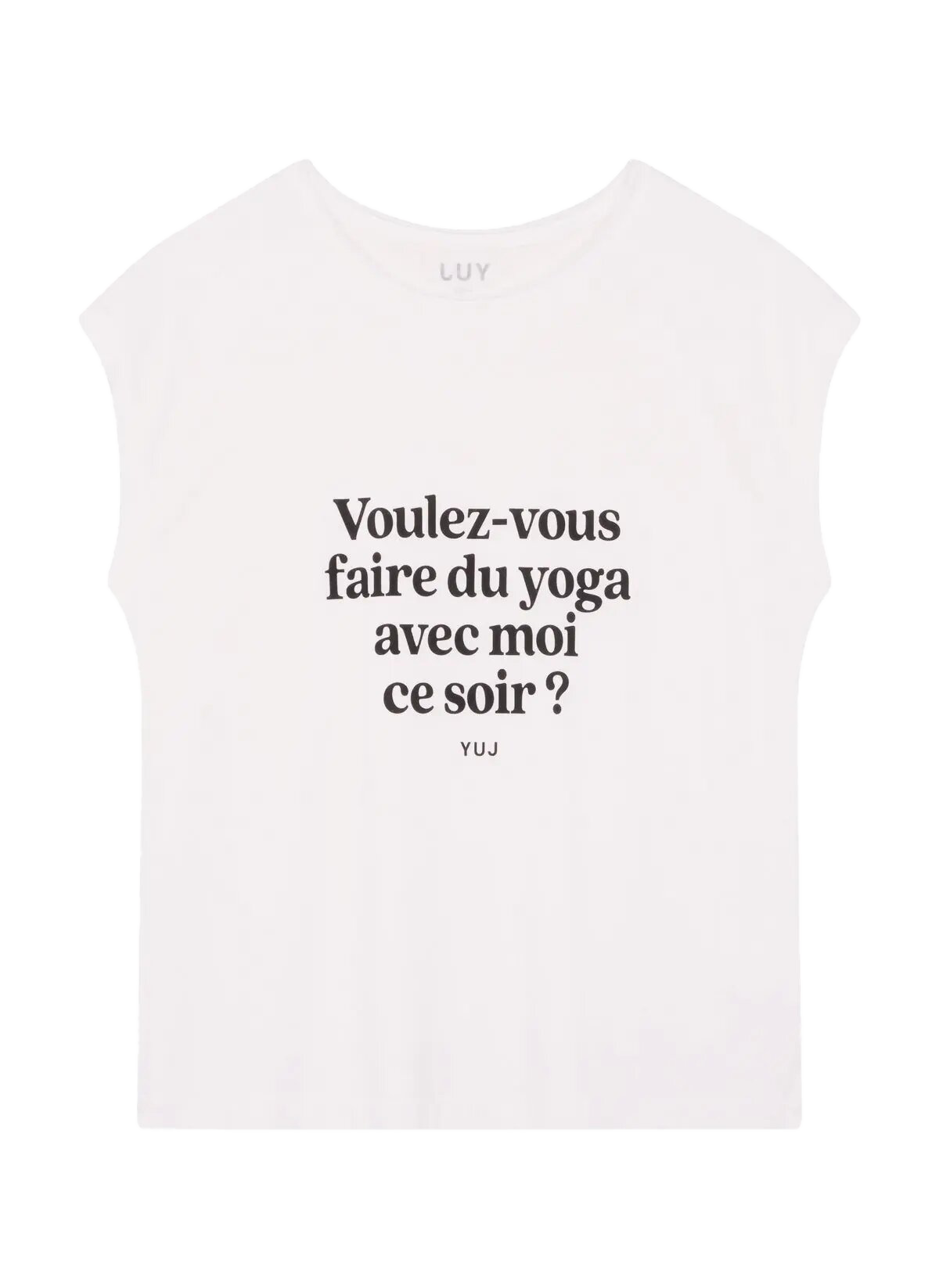 Round-neck straight-cut cotton T-shirt YUJ YOGA PARIS White