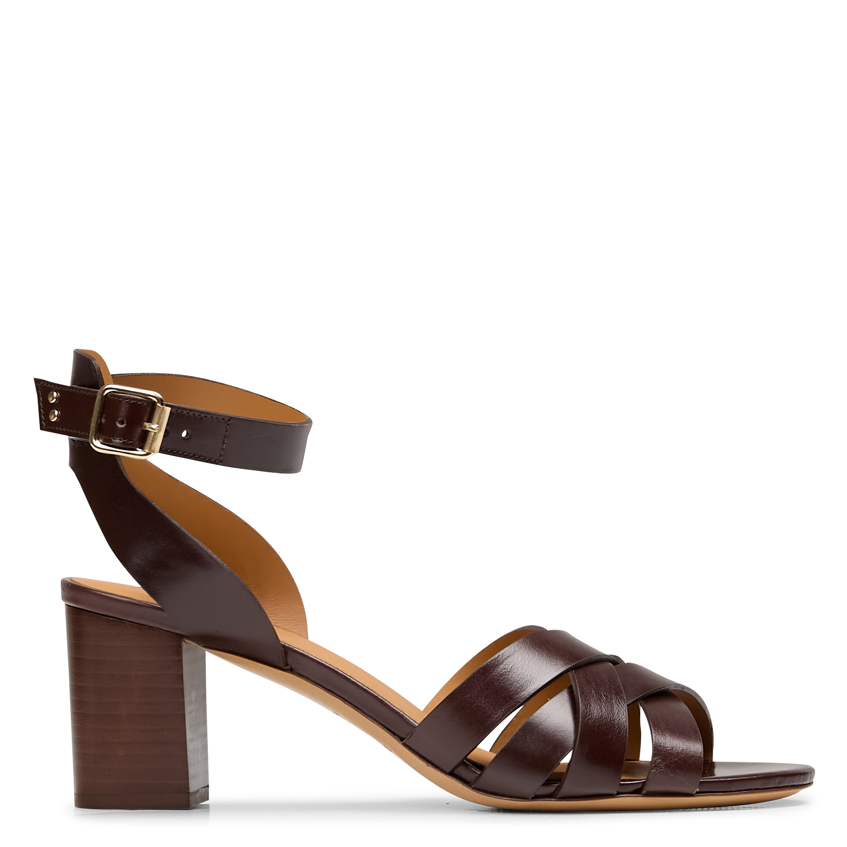 Sandales hautes en cuir RIVECOUR Marron