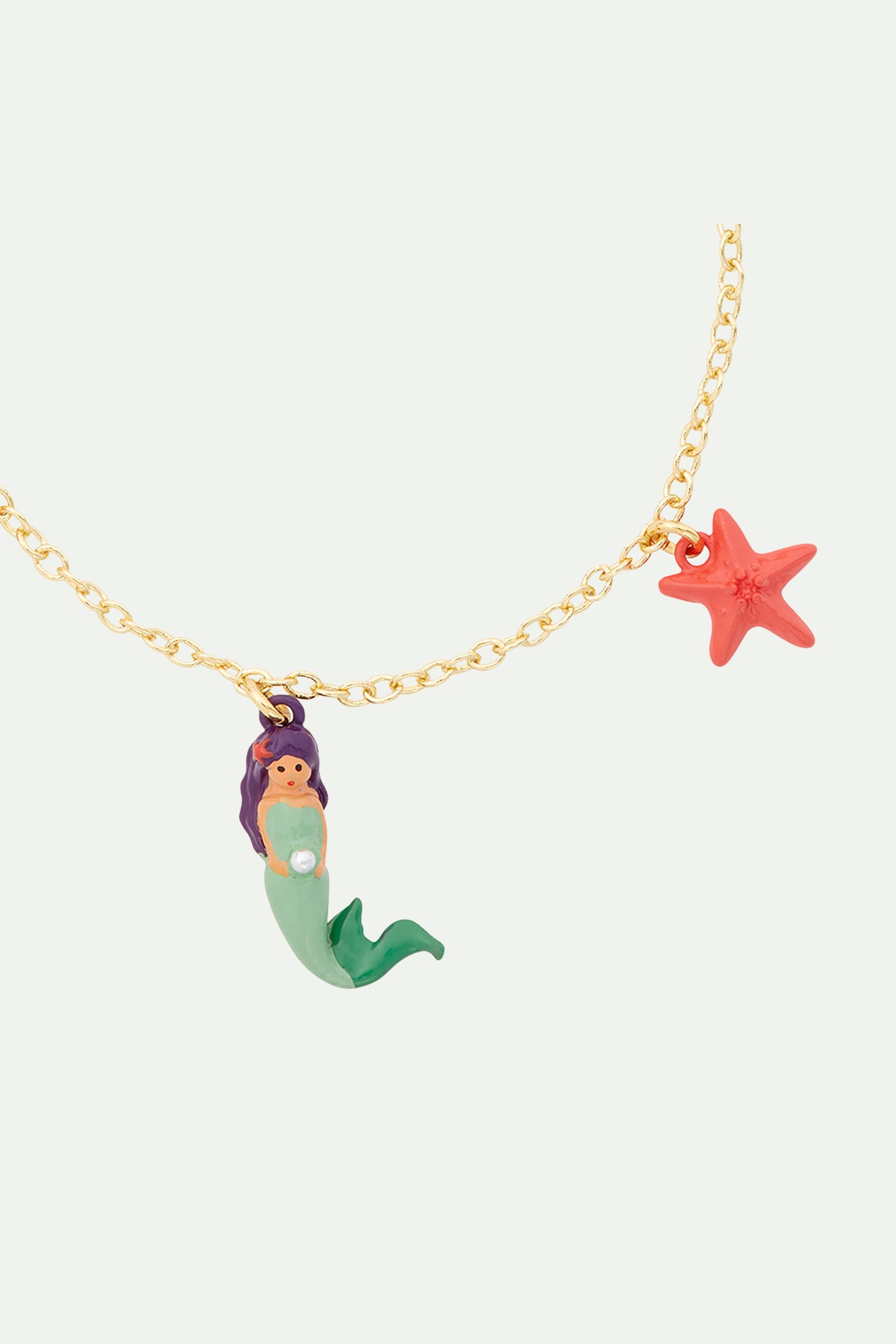 Mermaid and marine animal charm bracelet Multicolored