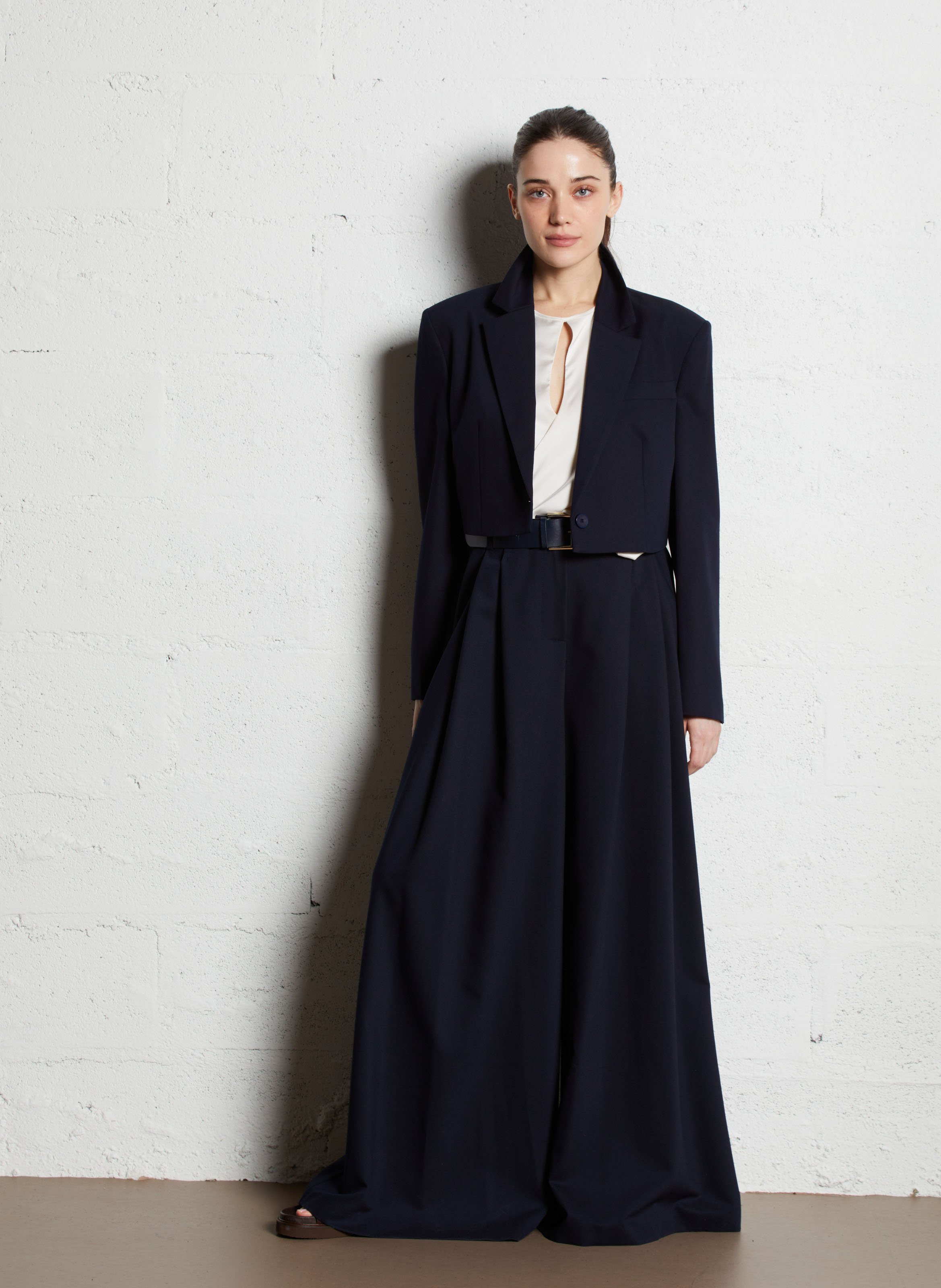 Sleeveless draped blouse IMPERIAL Beige