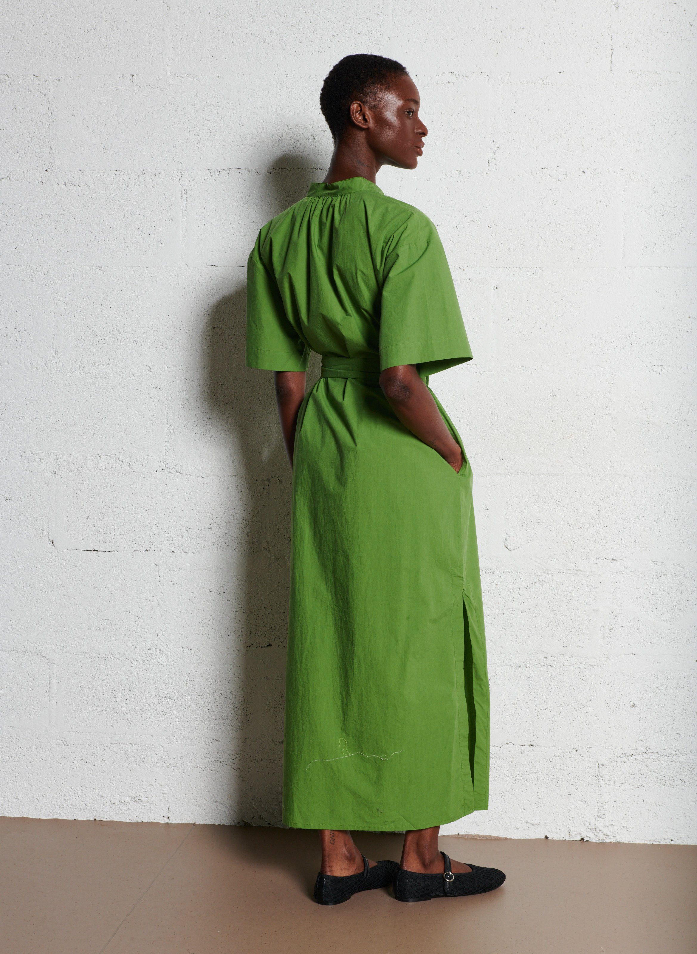 Katoenen babydoll met ronde hals BELLEPIECE Groen