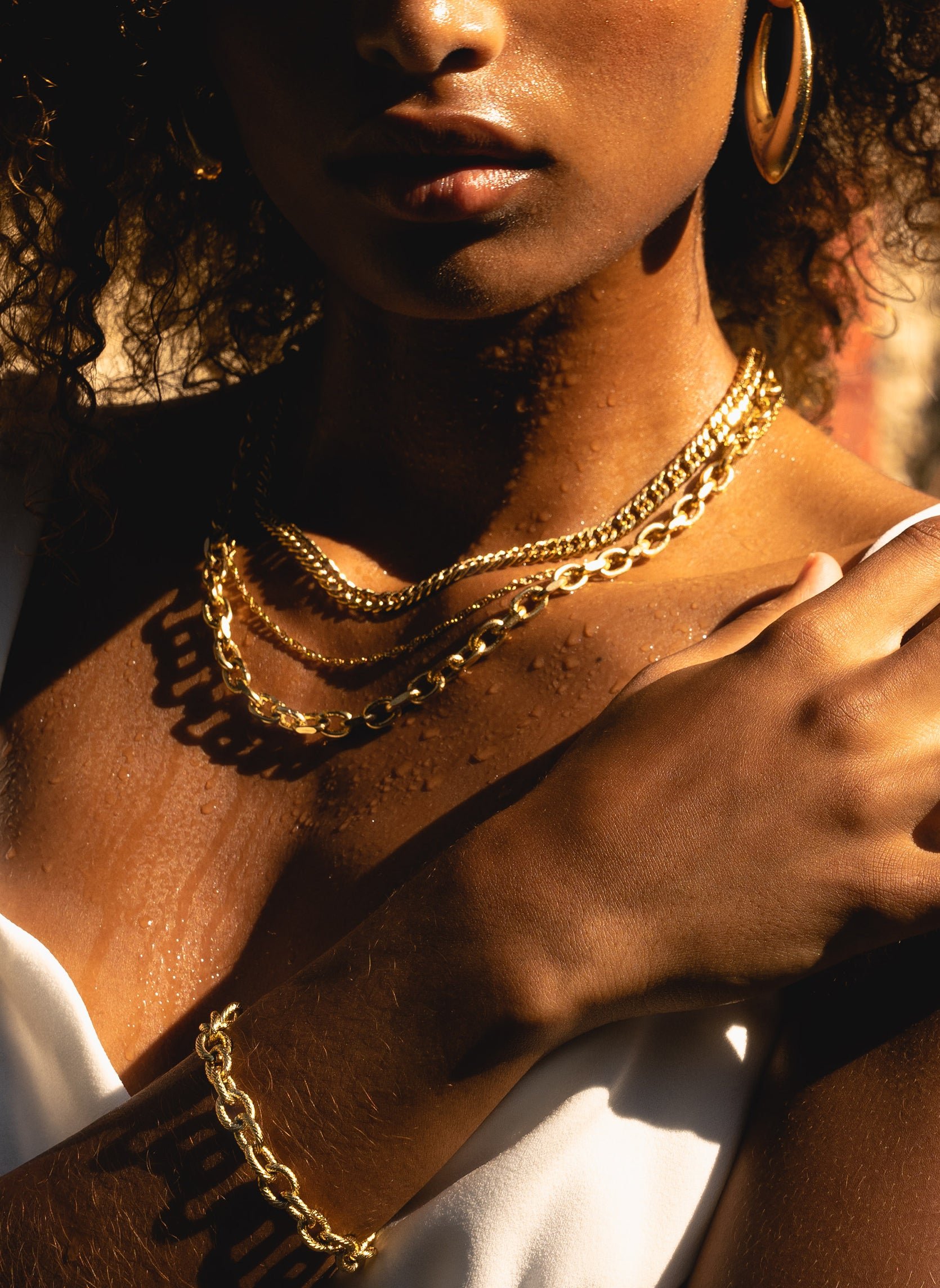 Collier chaîne epsilon Doré