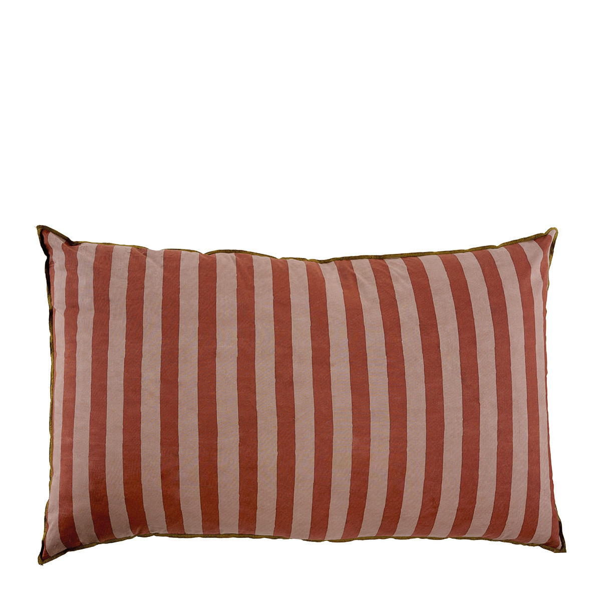 Housse de coussin coton BLANC D'IVOIRE Marron