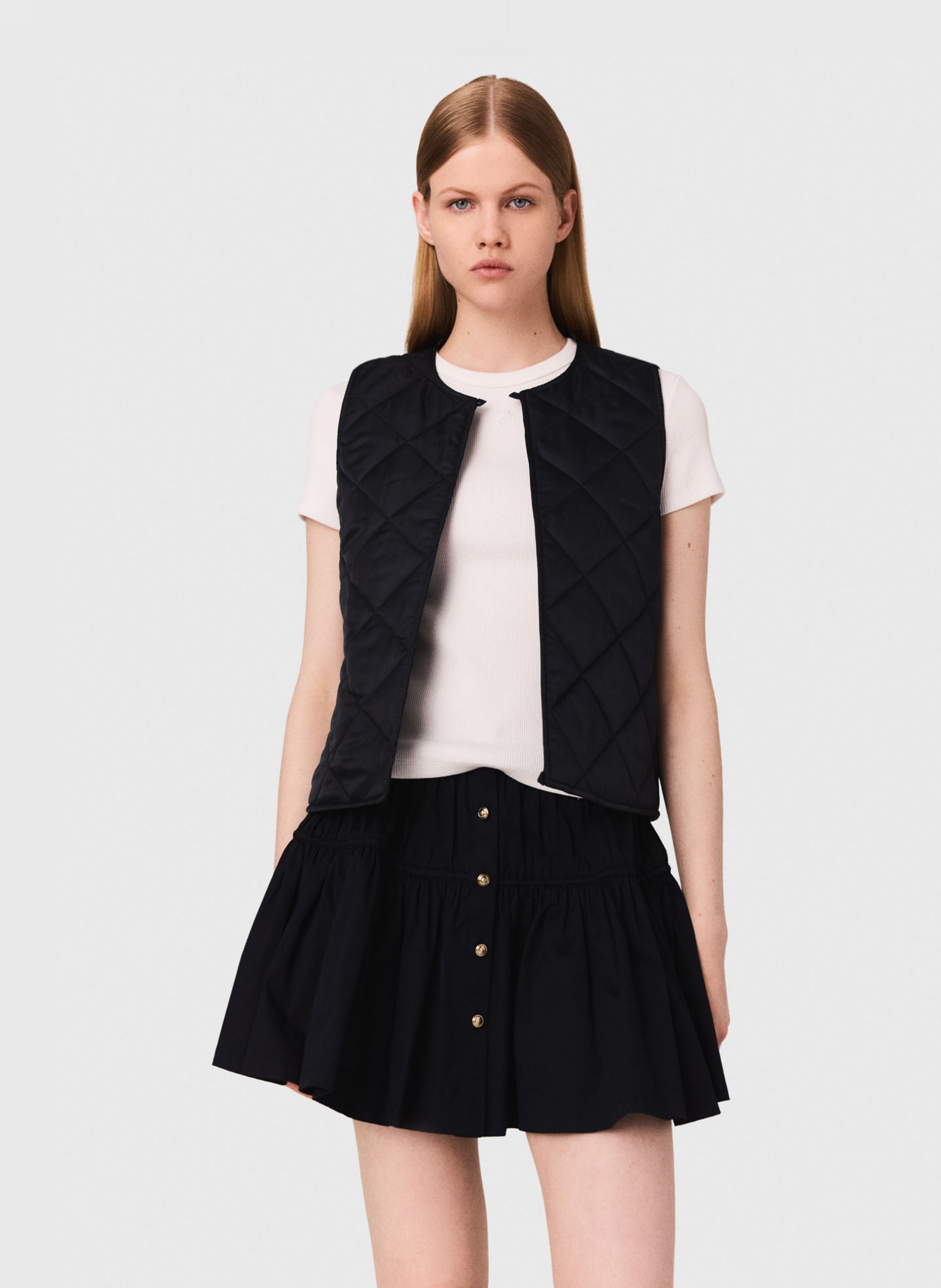 Veste col classique en coton mélangé MAJE Bleu