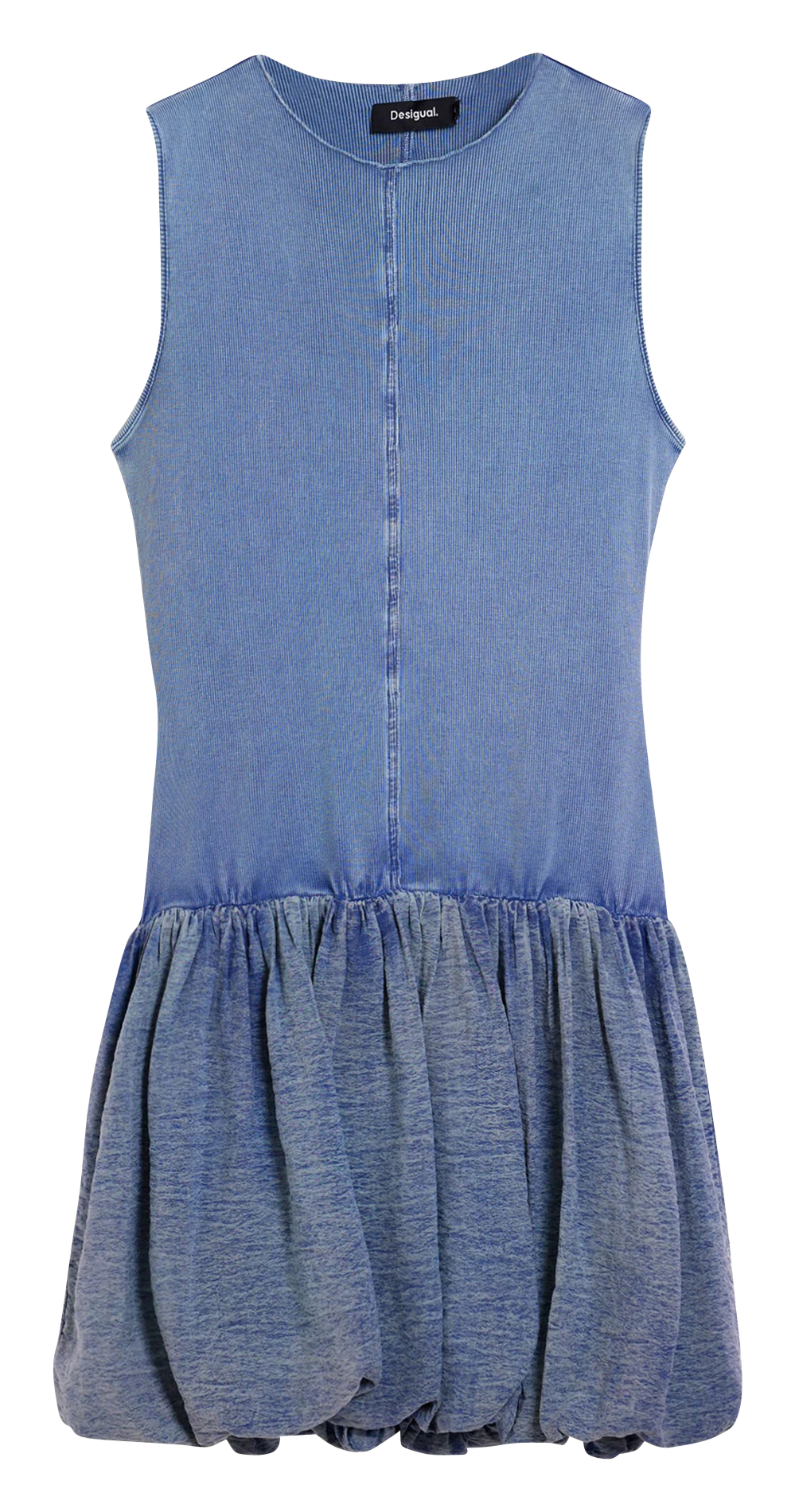 Robe courte col rond en coton mélangé  DESIGUAL Noir