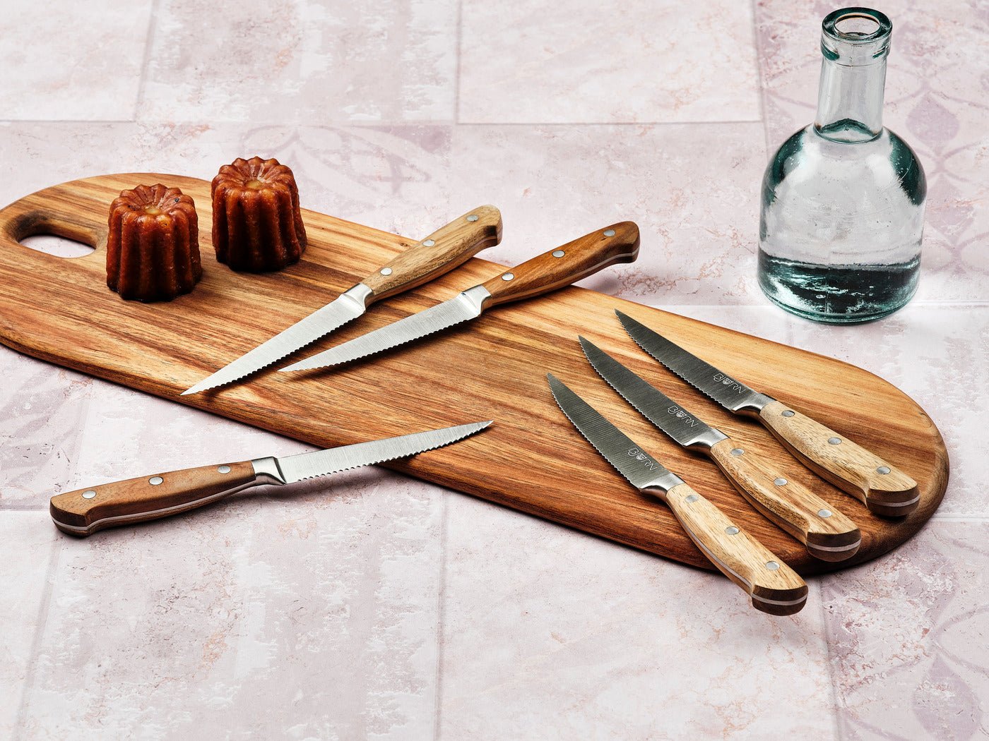 Jakob steak knives - 6 pieces BJORN Brown