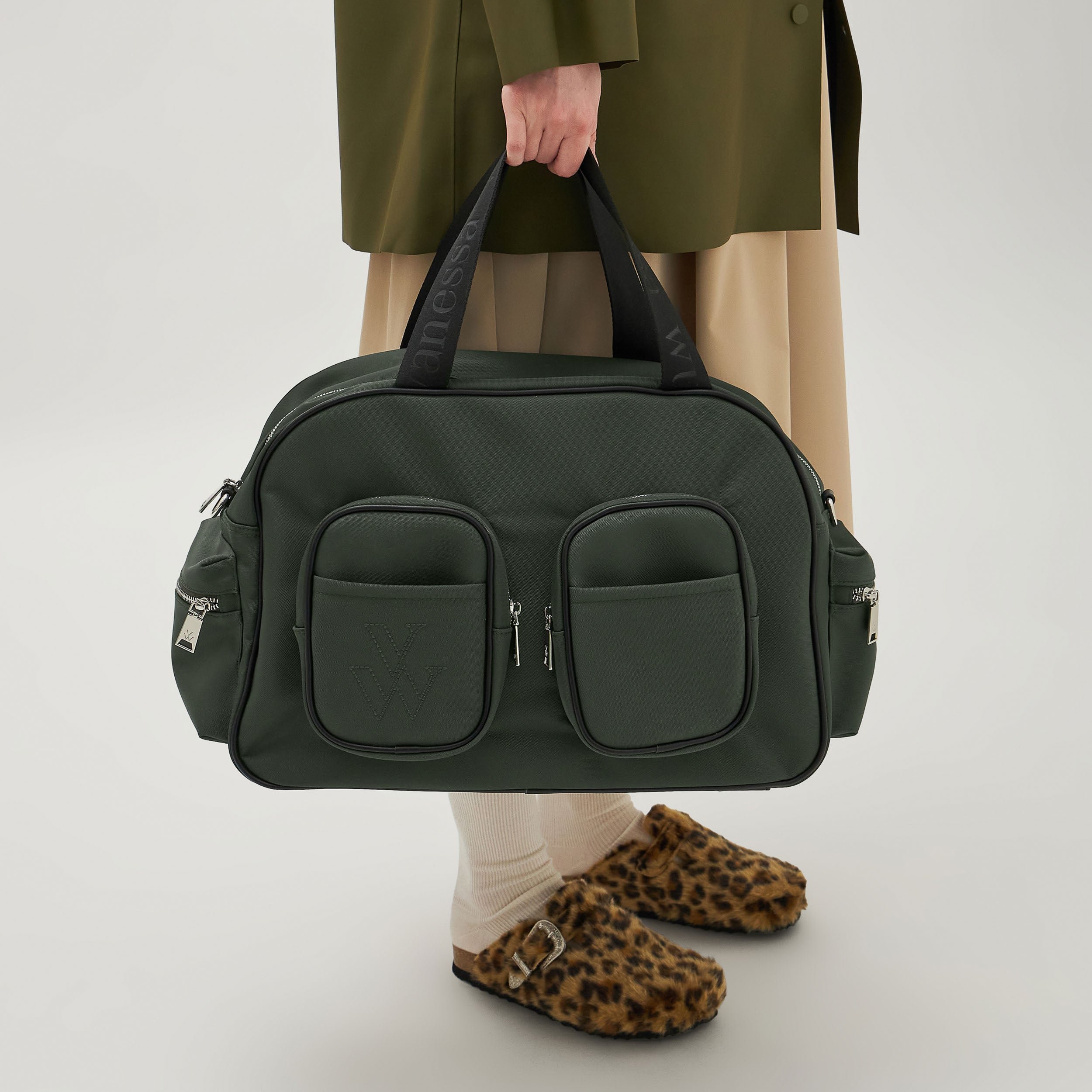 Oversized nylon bowling bag VANESSA WU Green