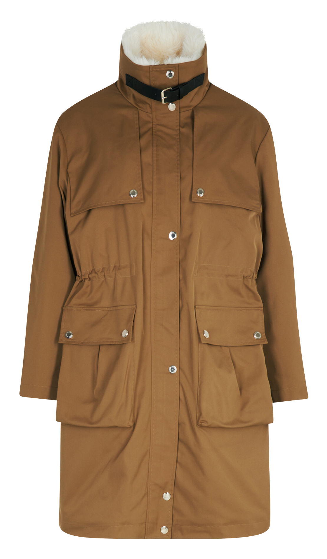 Oversized jas met opstaande kraag MORGAN Bruin