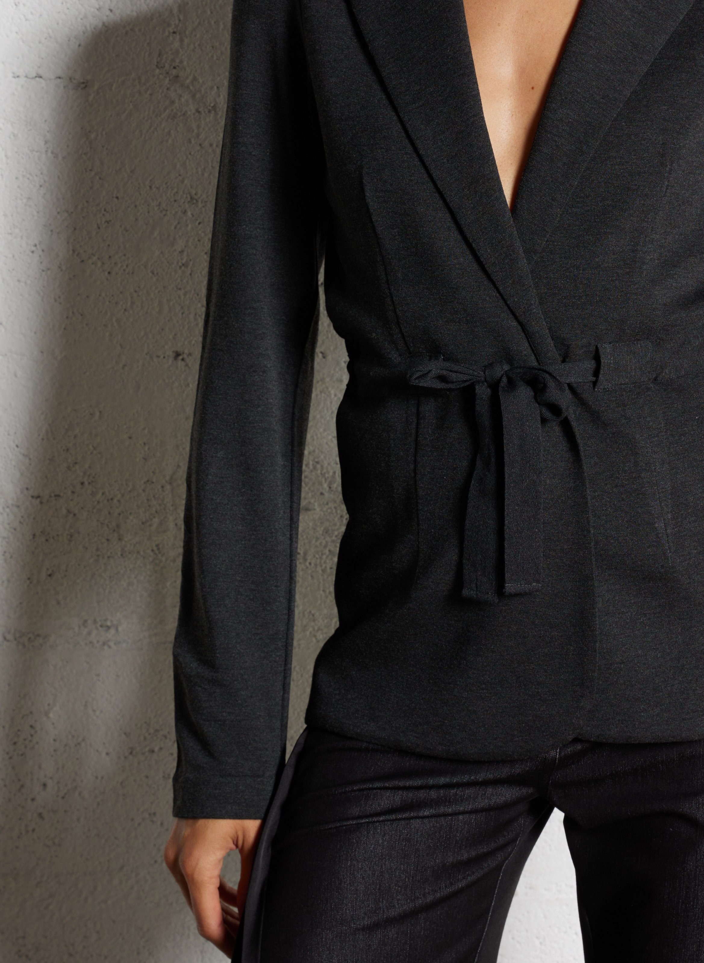 Vest met reverskraag MAJESTIC FILATURES Grijs