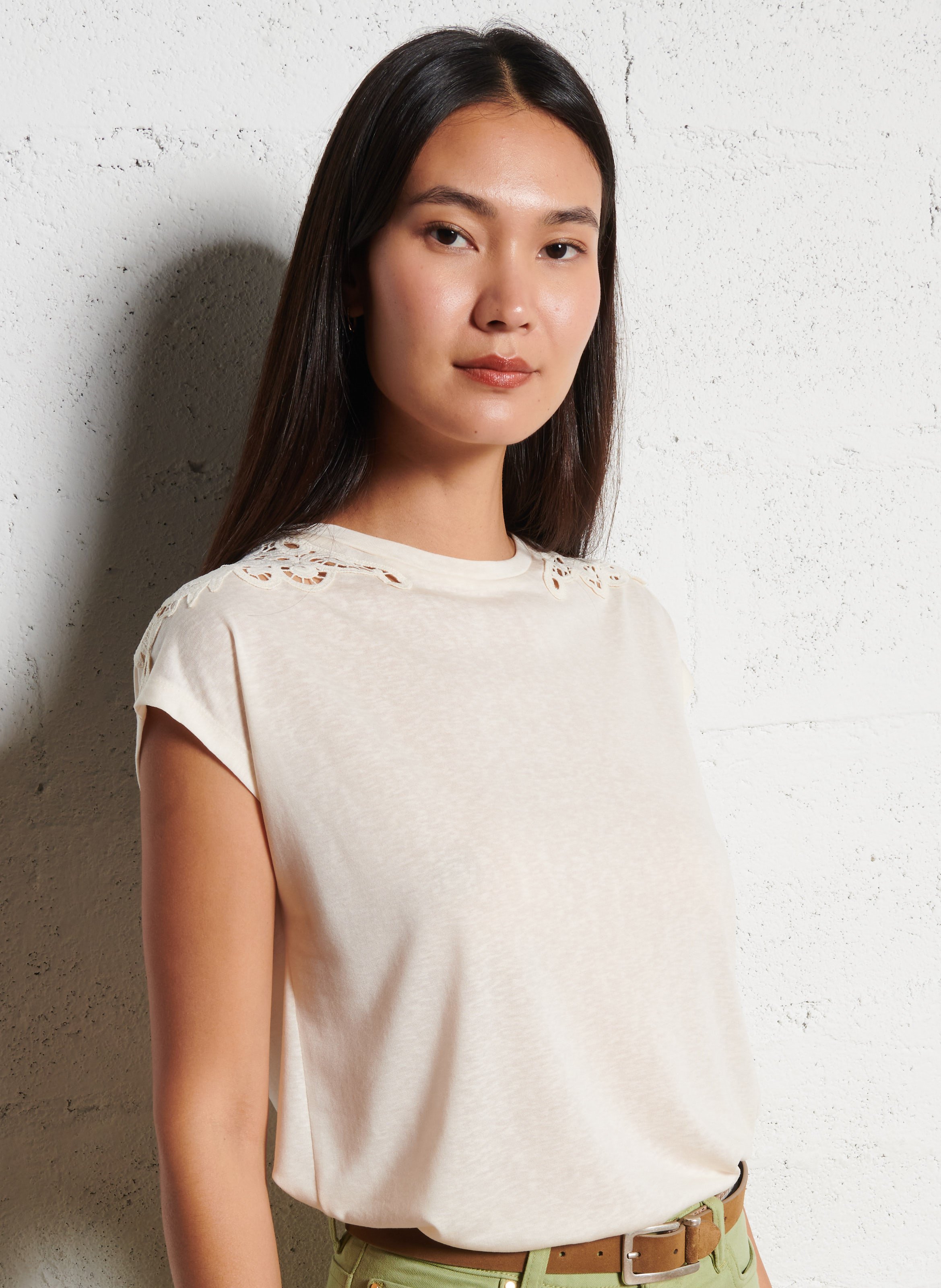 Tee-shirt oversize col rond MAISON 123 Beige