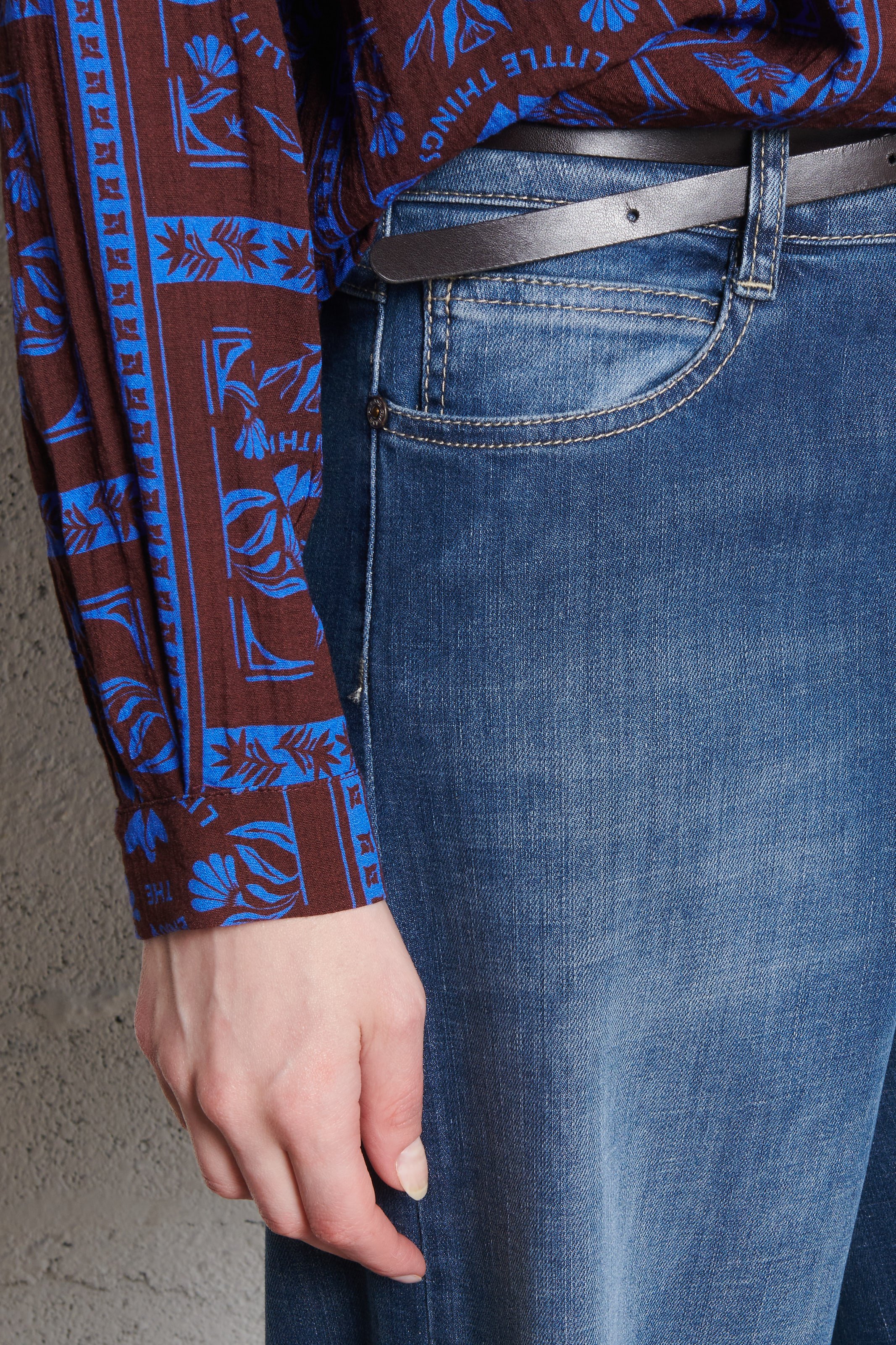 Straight cotton-blend pants PLEASE Blue