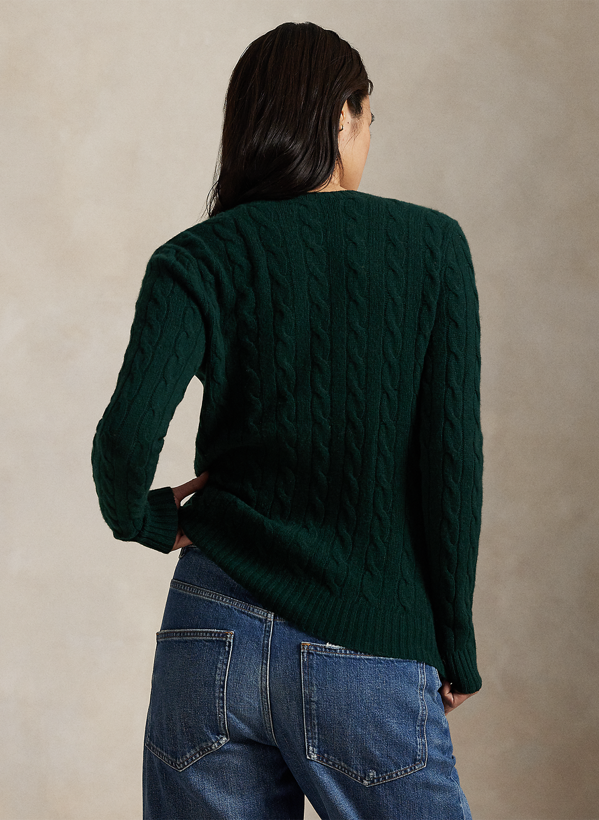 Pull col rond en laine et en cachemire mélangés  POLO RALPH LAUREN Vert