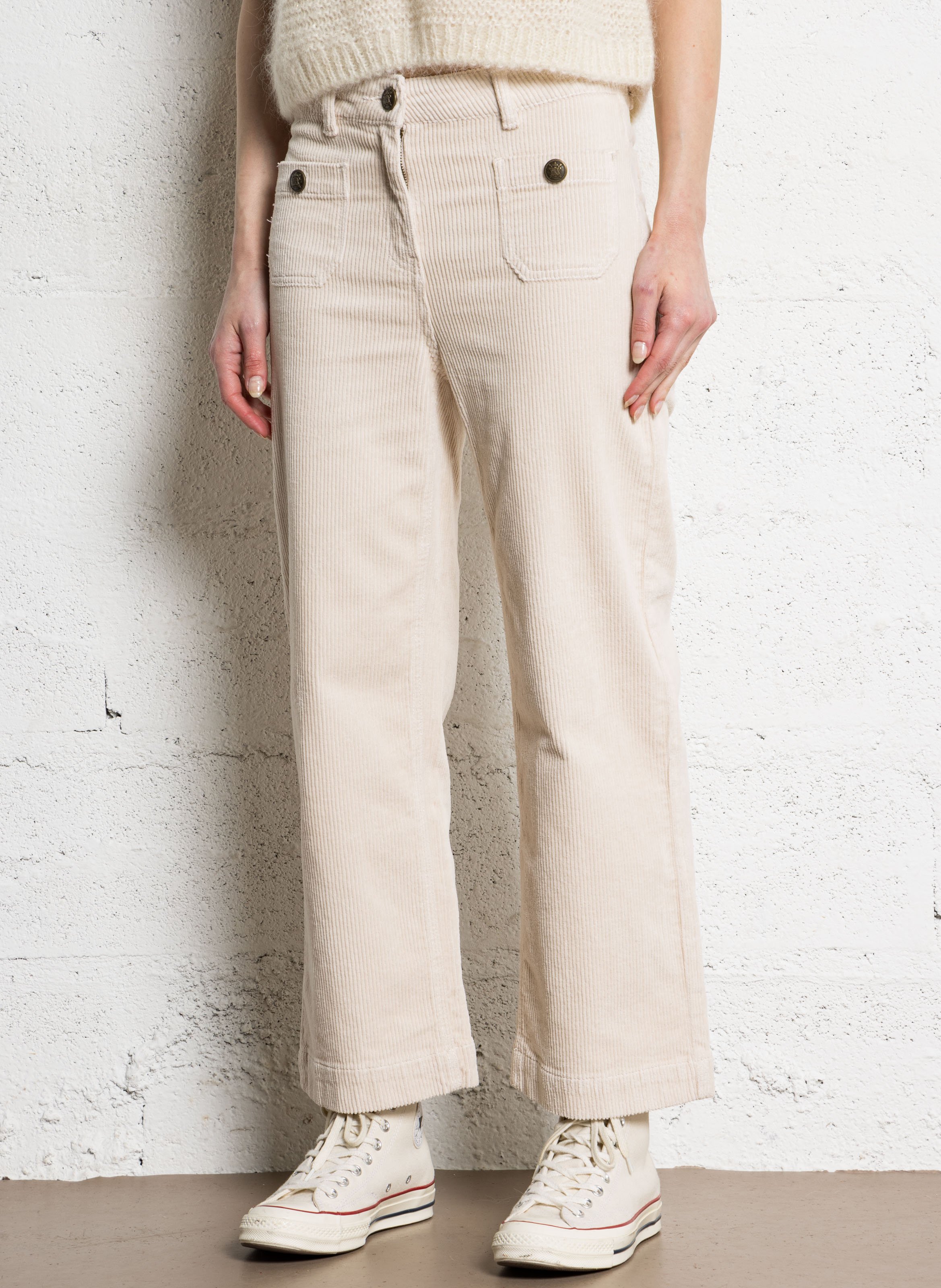 Corduroy carrot pants MAISON 123 White