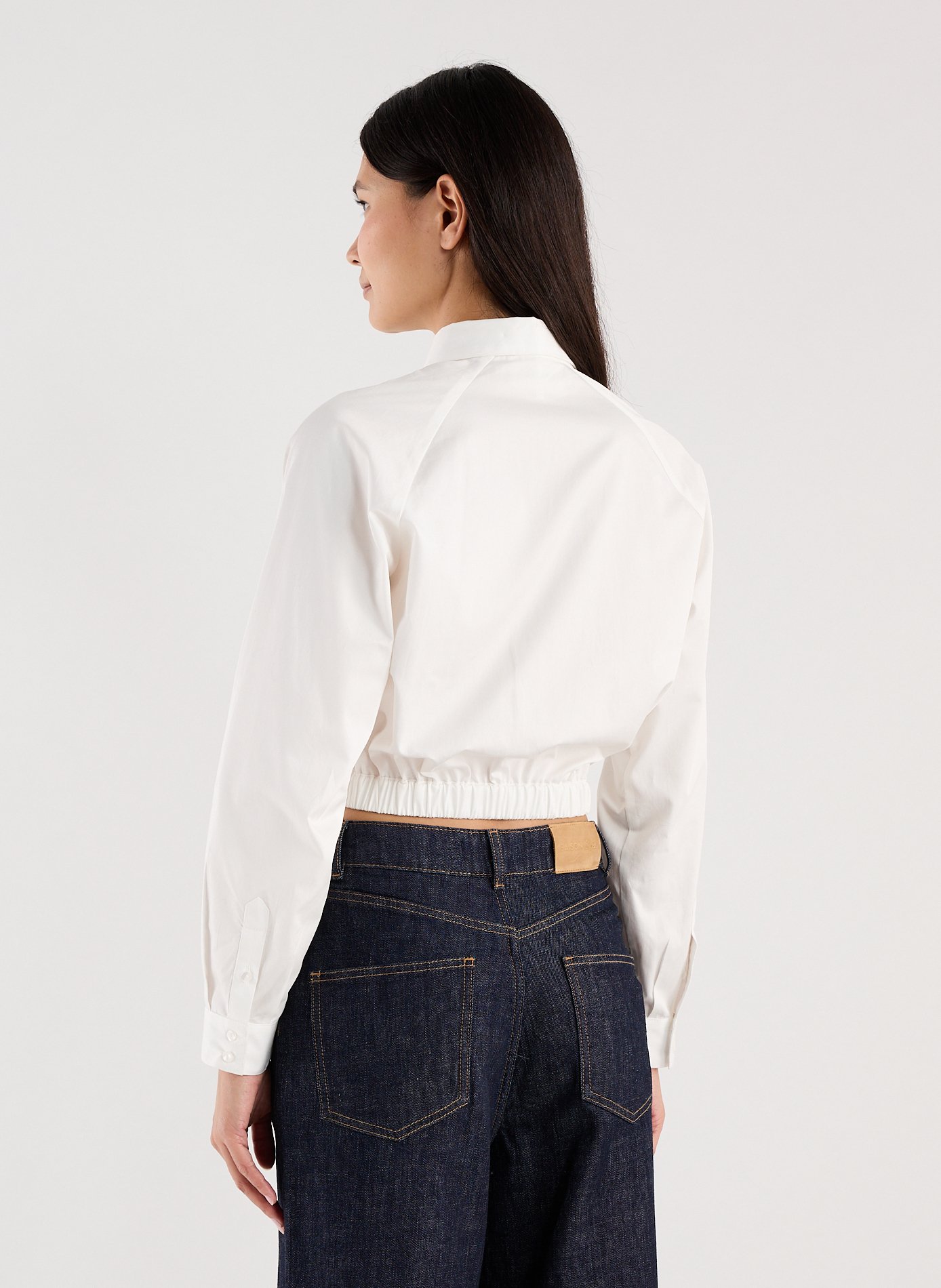 Cropped cotton shirt SAISON 1865 White