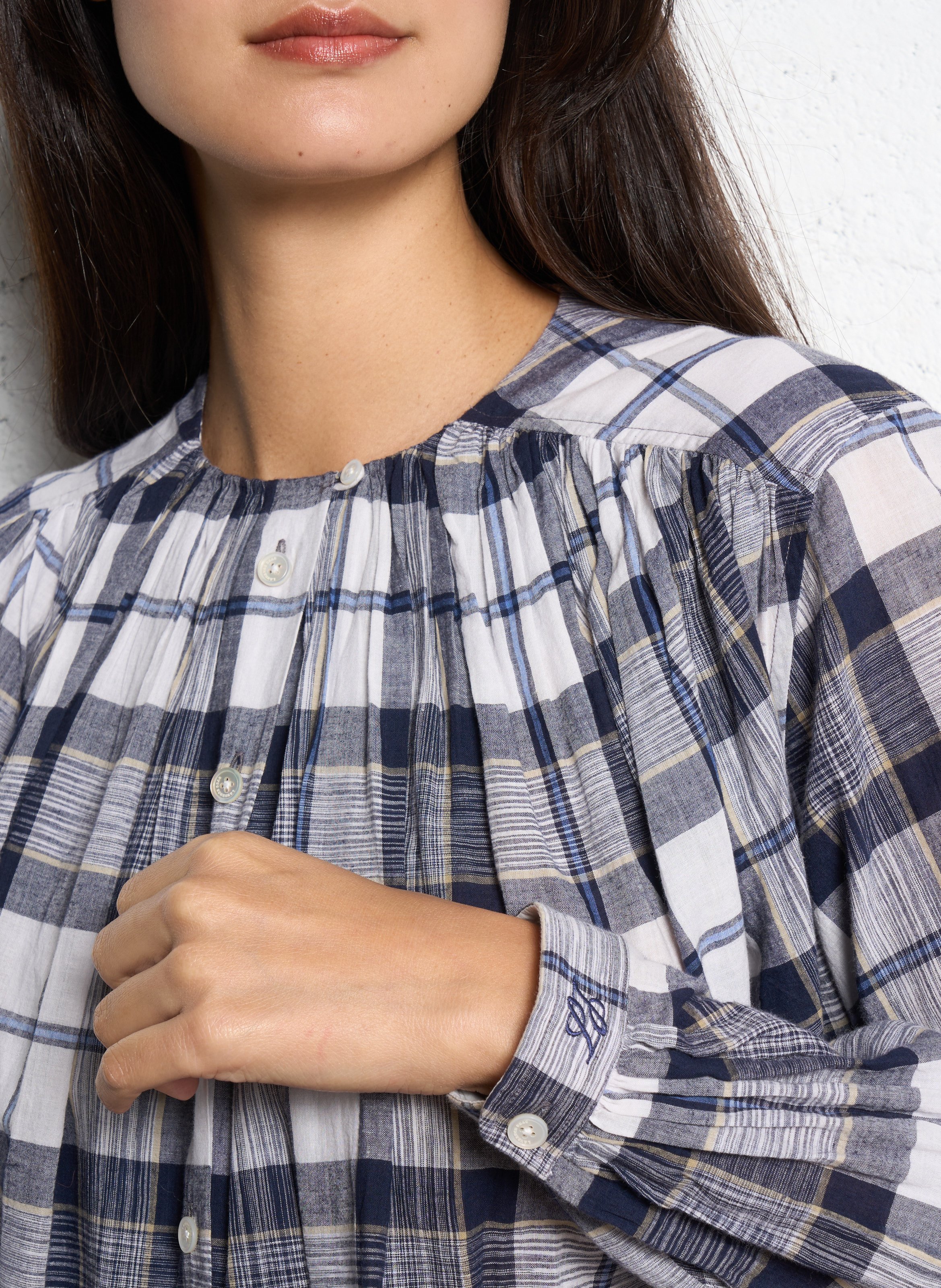 Weite Baumwollbluse LAURENCE BRAS Blau