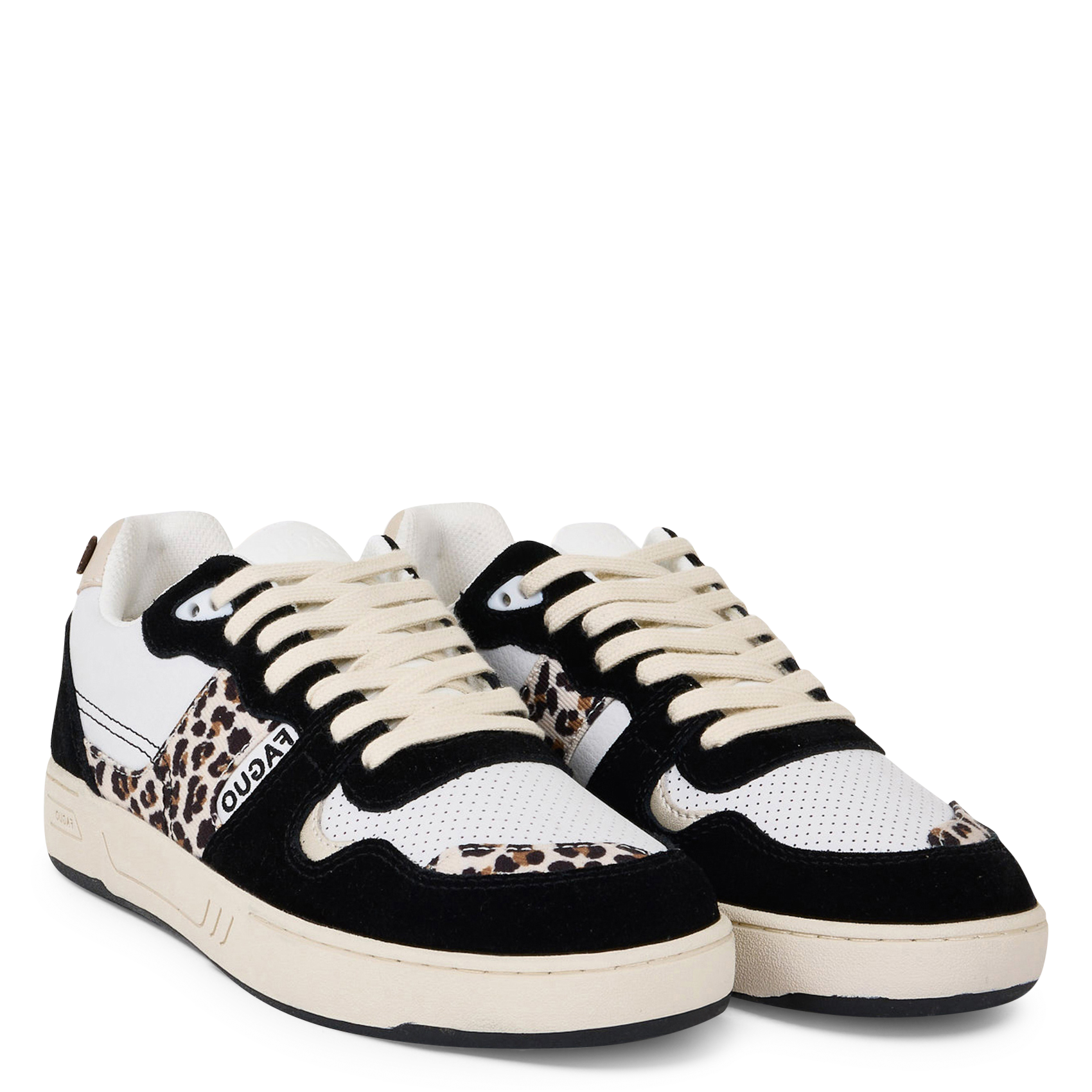 Niedrige Sneaker aus Leder-Mix FAGUO Weiss