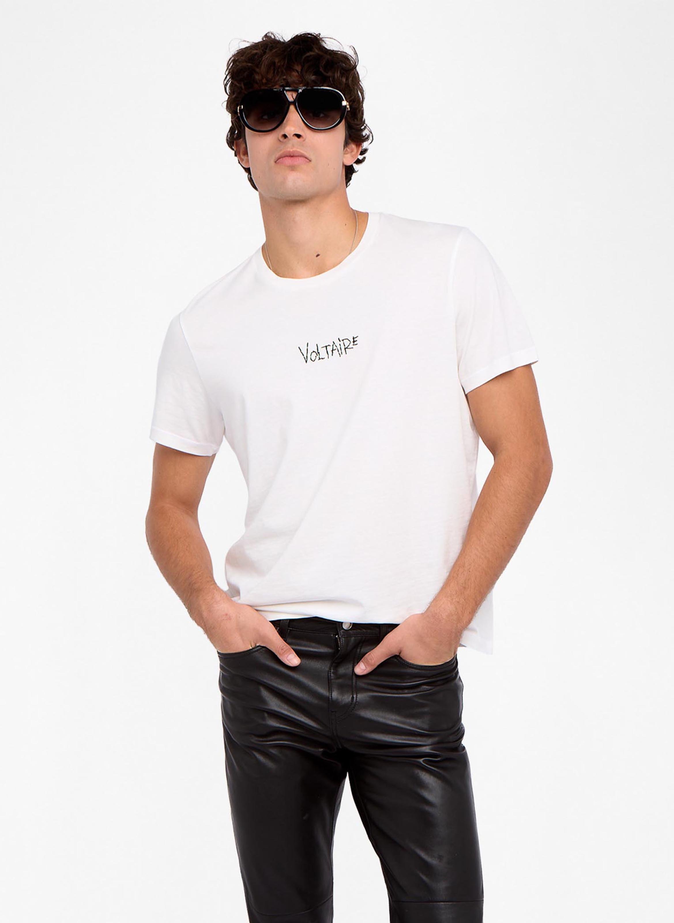 Straight-cut printed cotton T-shirt with round neck ZADIG&VOLTAIRE White