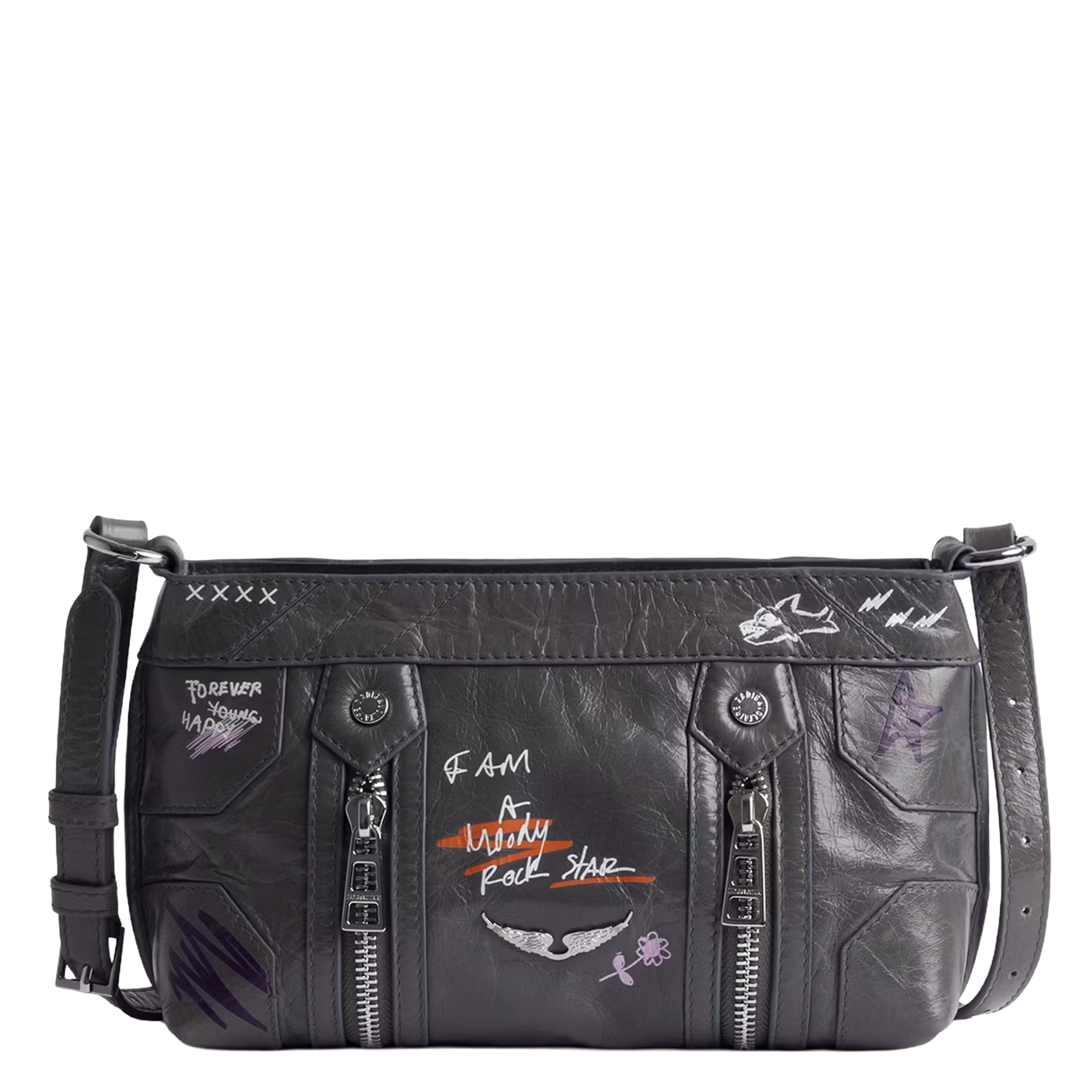 Leather crossbody bag ZADIG&VOLTAIRE Grey