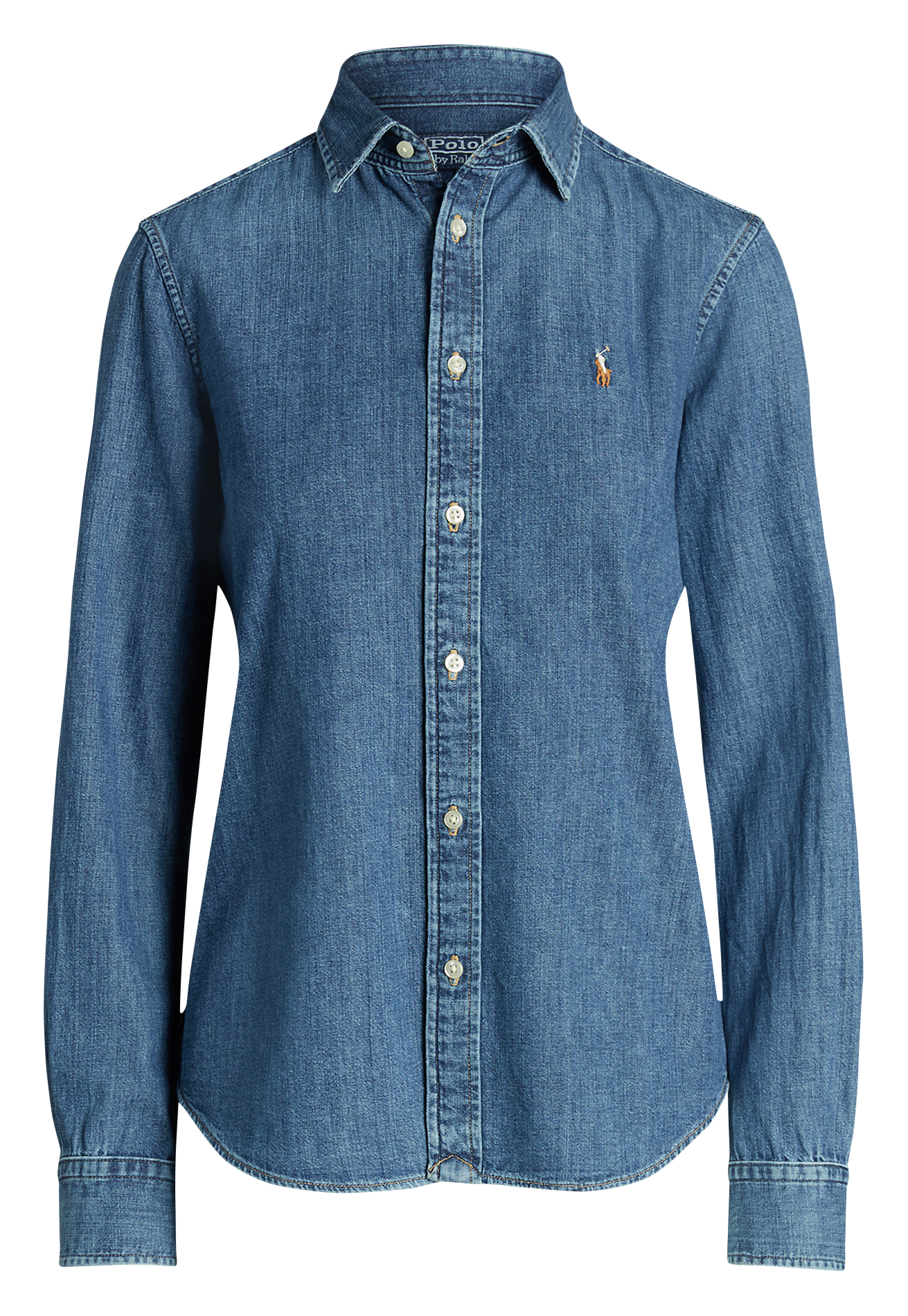 Fitted denim shirt in cotton POLO RALPH LAUREN Blue