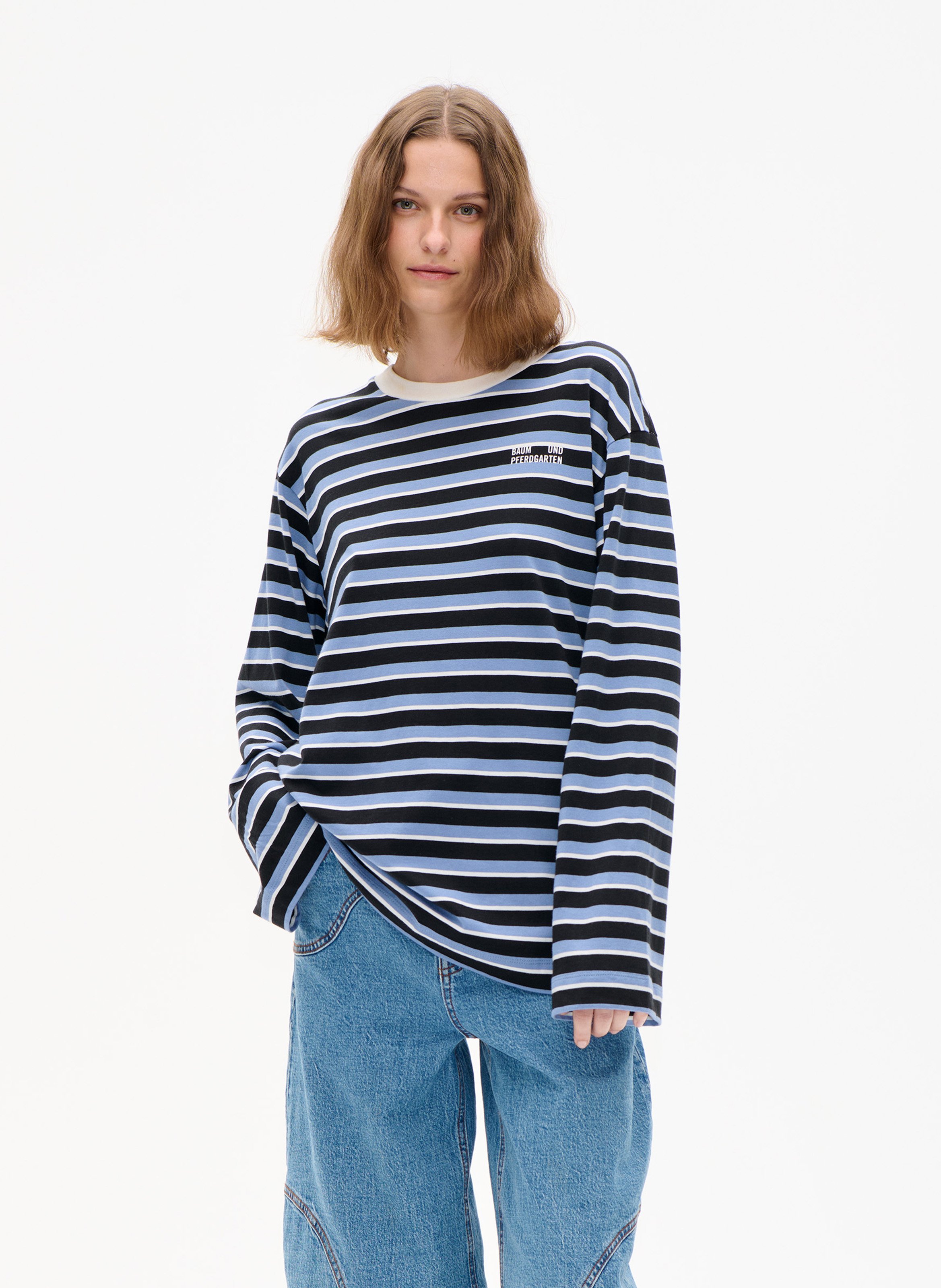 Oversized Striped Long Sleeve Top BAUM UND PFERDGARTEN Multicolored