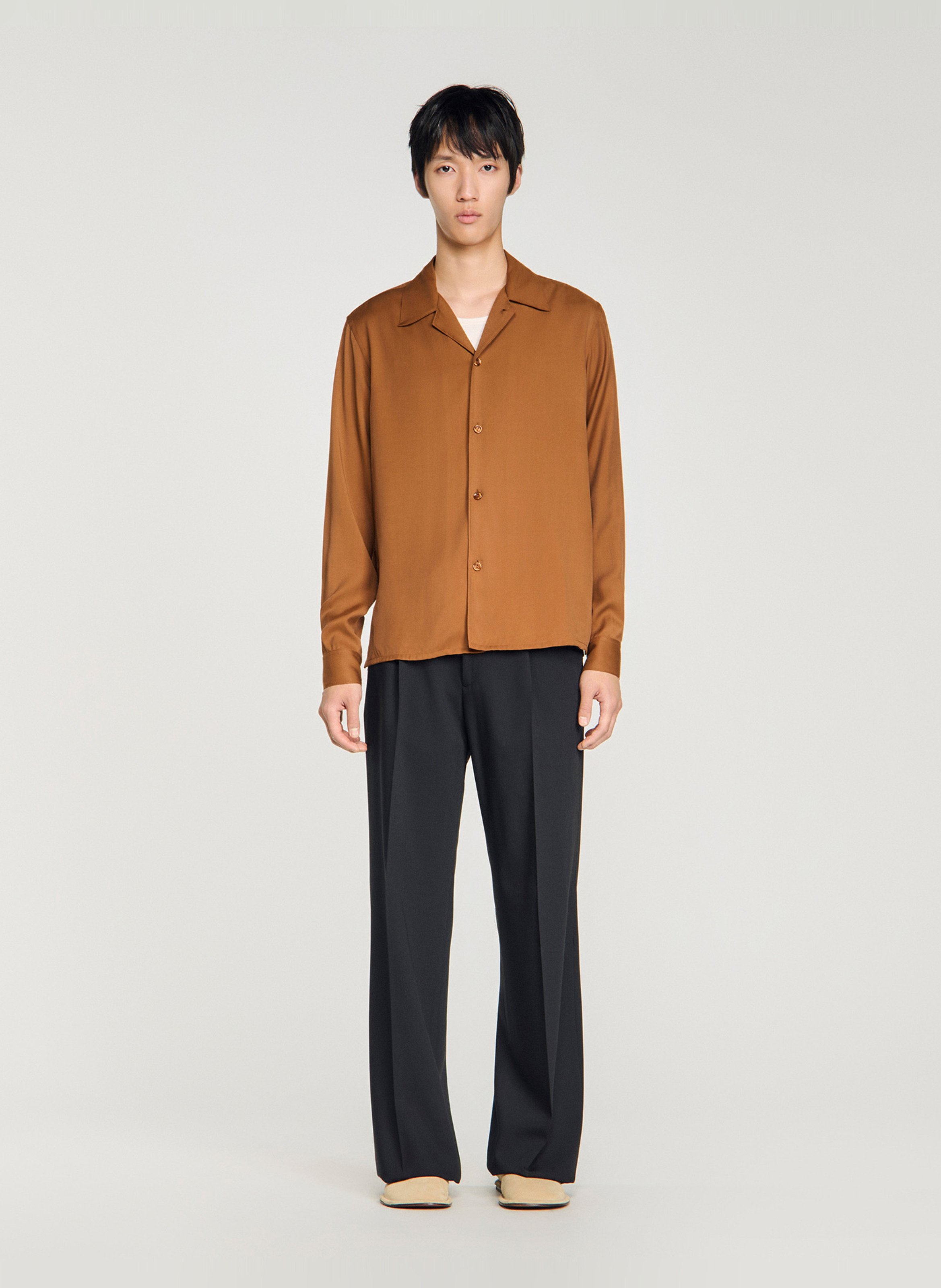 Chemise fluide regular-fit  SANDRO Marron