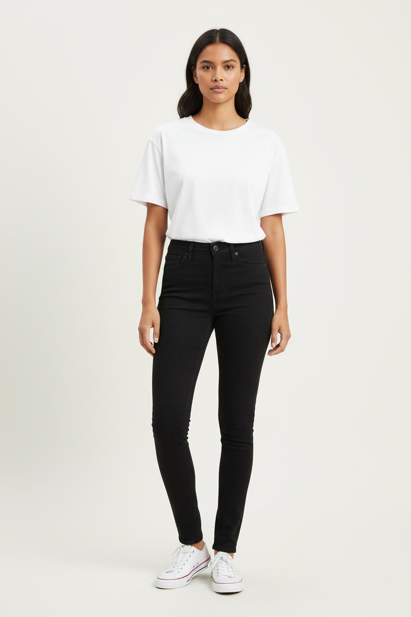 Cropped slim jeans with studs LEVI'S - Seconde main Black